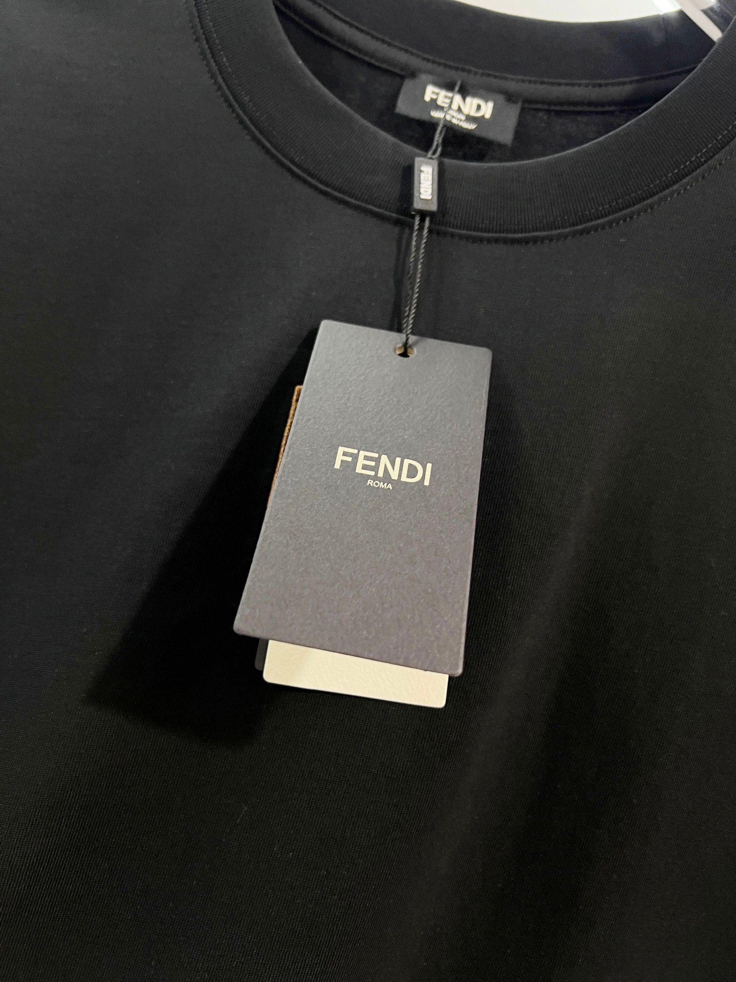 Fendi Chest Pair of Letters T-Shirt YL Black/White