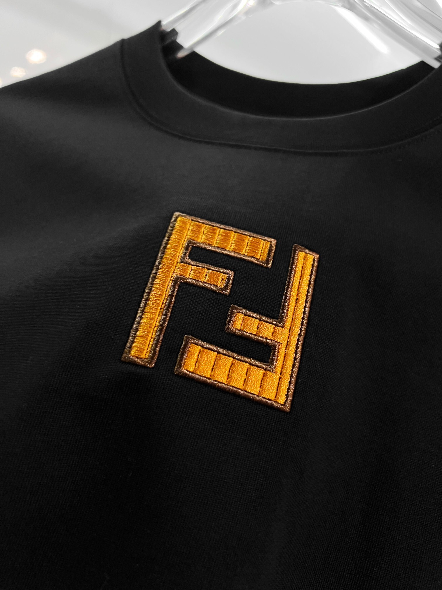 Fendi Chest Pair of Letters T-Shirt YL Black/White