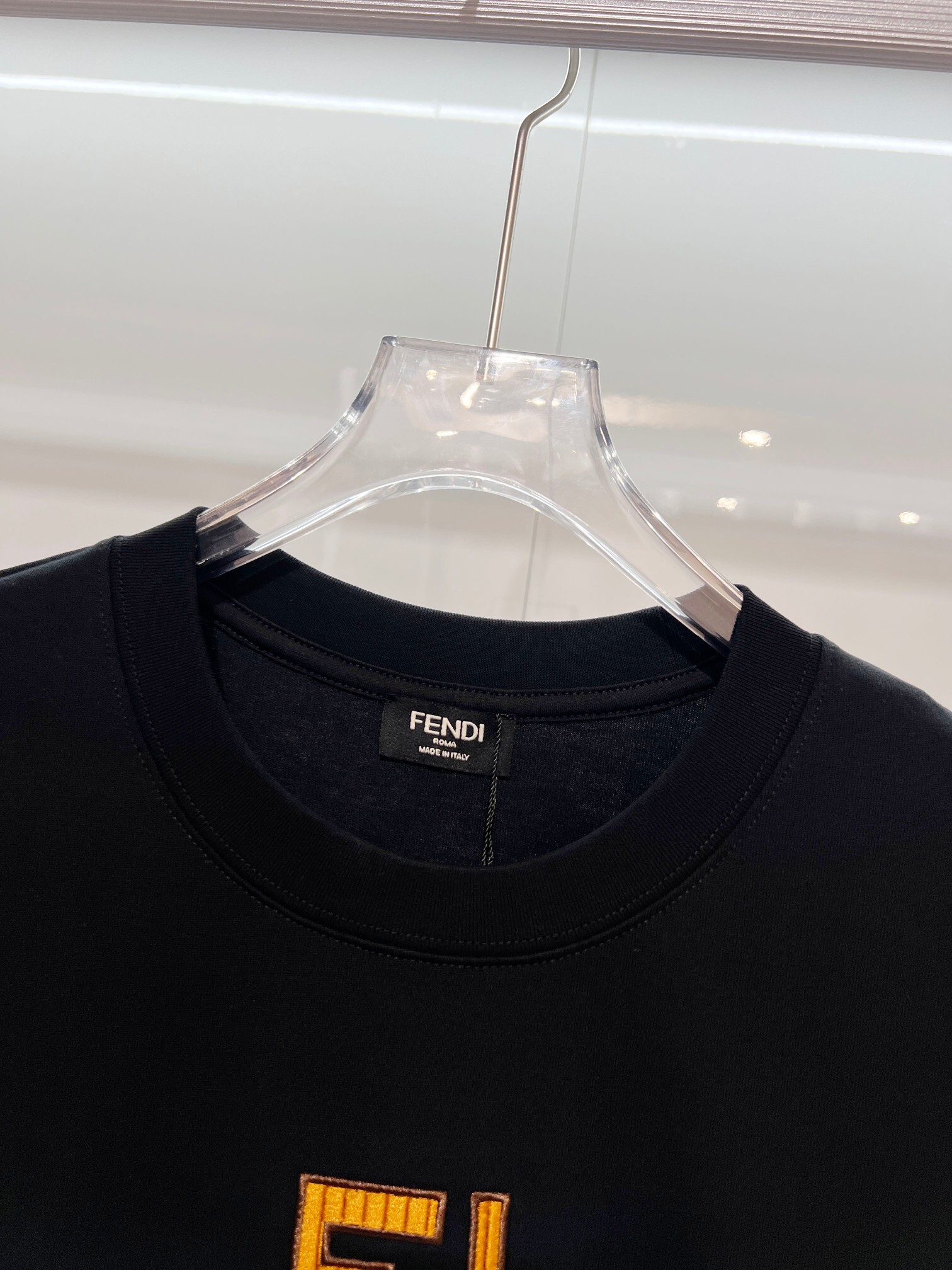 Fendi Chest Pair of Letters T-Shirt YL Black/White