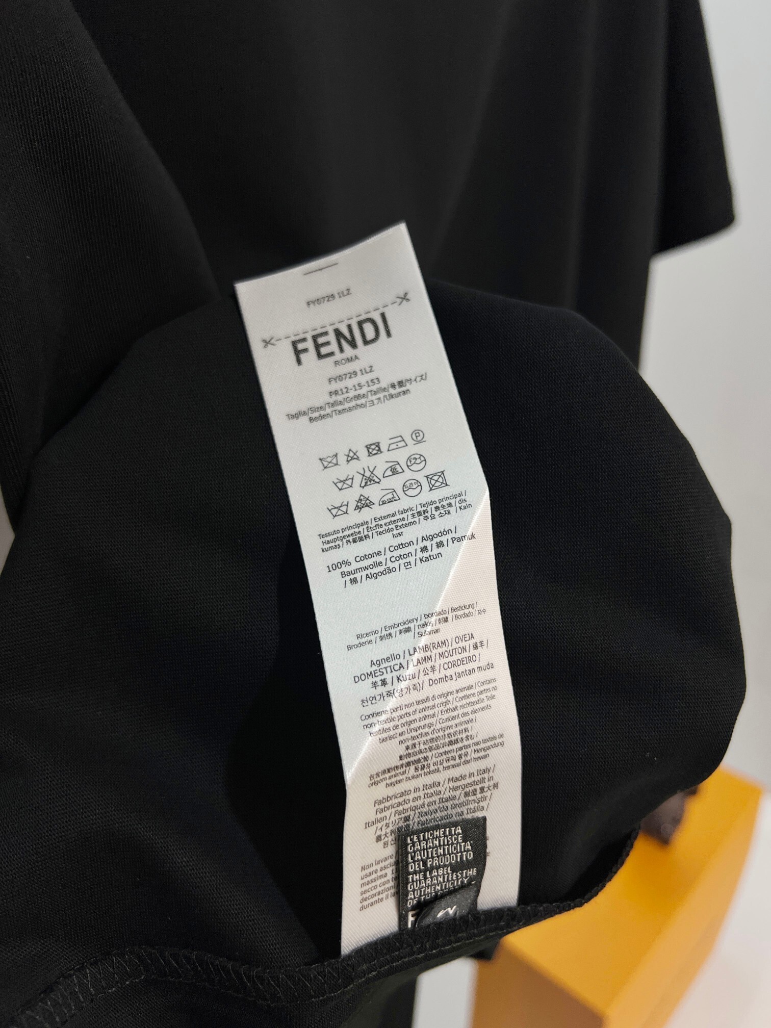 Fendi Chest Pair of Letters T-Shirt YL Black/White