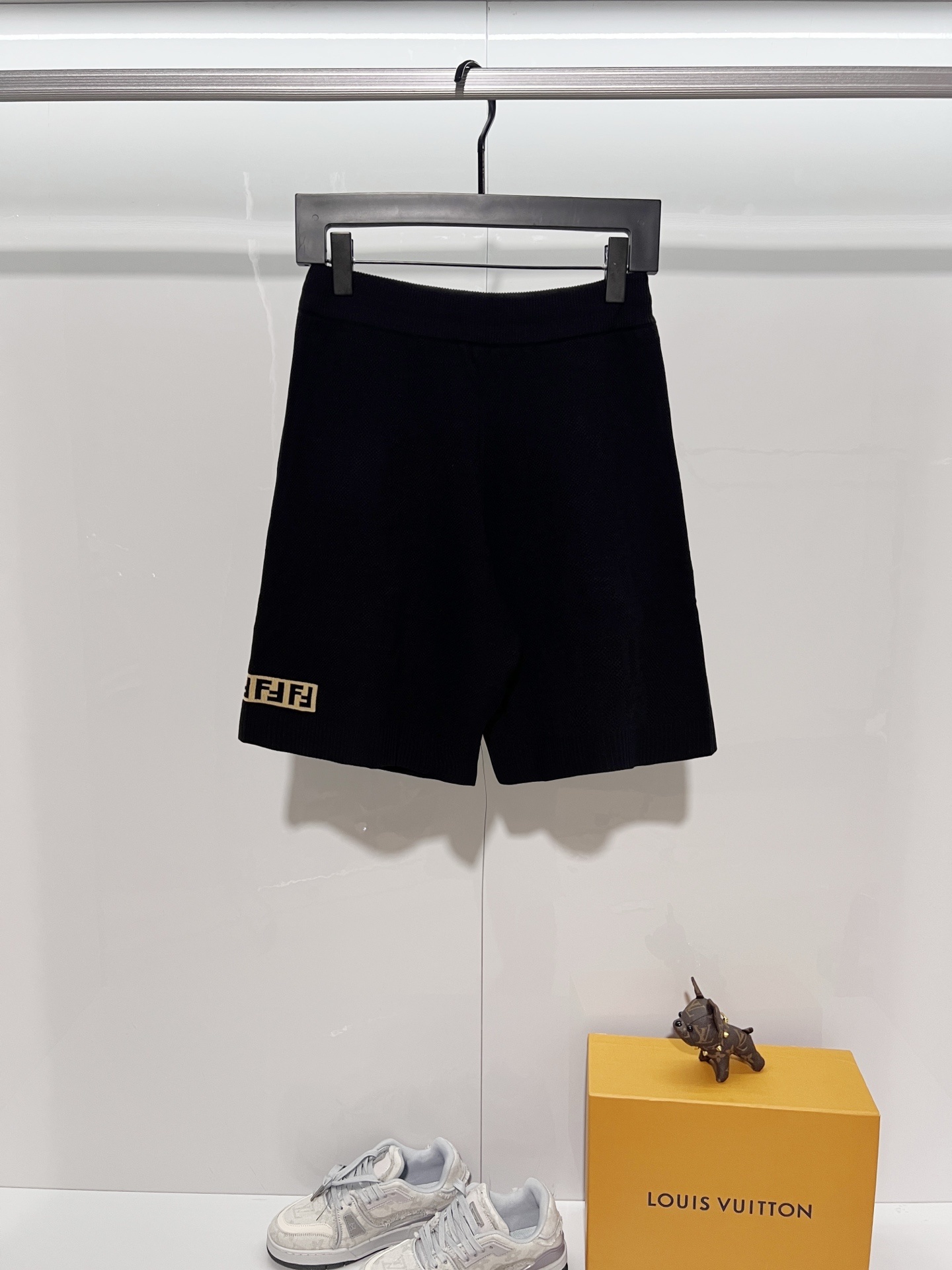 Fendi Dark Pattern 2026 SS Knitted Shorts YL Black