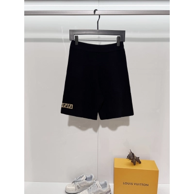 Fendi Dark Pattern 2026 SS Knitted Shorts YL Black 02