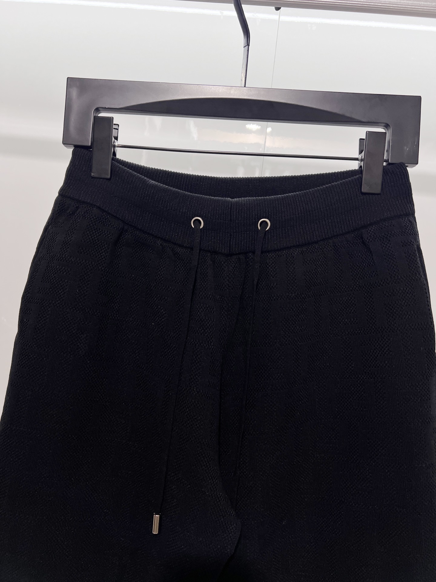 Fendi Dark Pattern 2026 SS Knitted Shorts YL Black