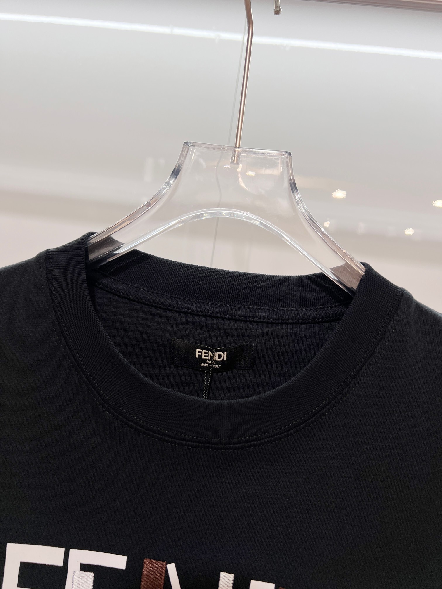 Fendi Embroidered Letter 1925 T-shirt YL Black/White