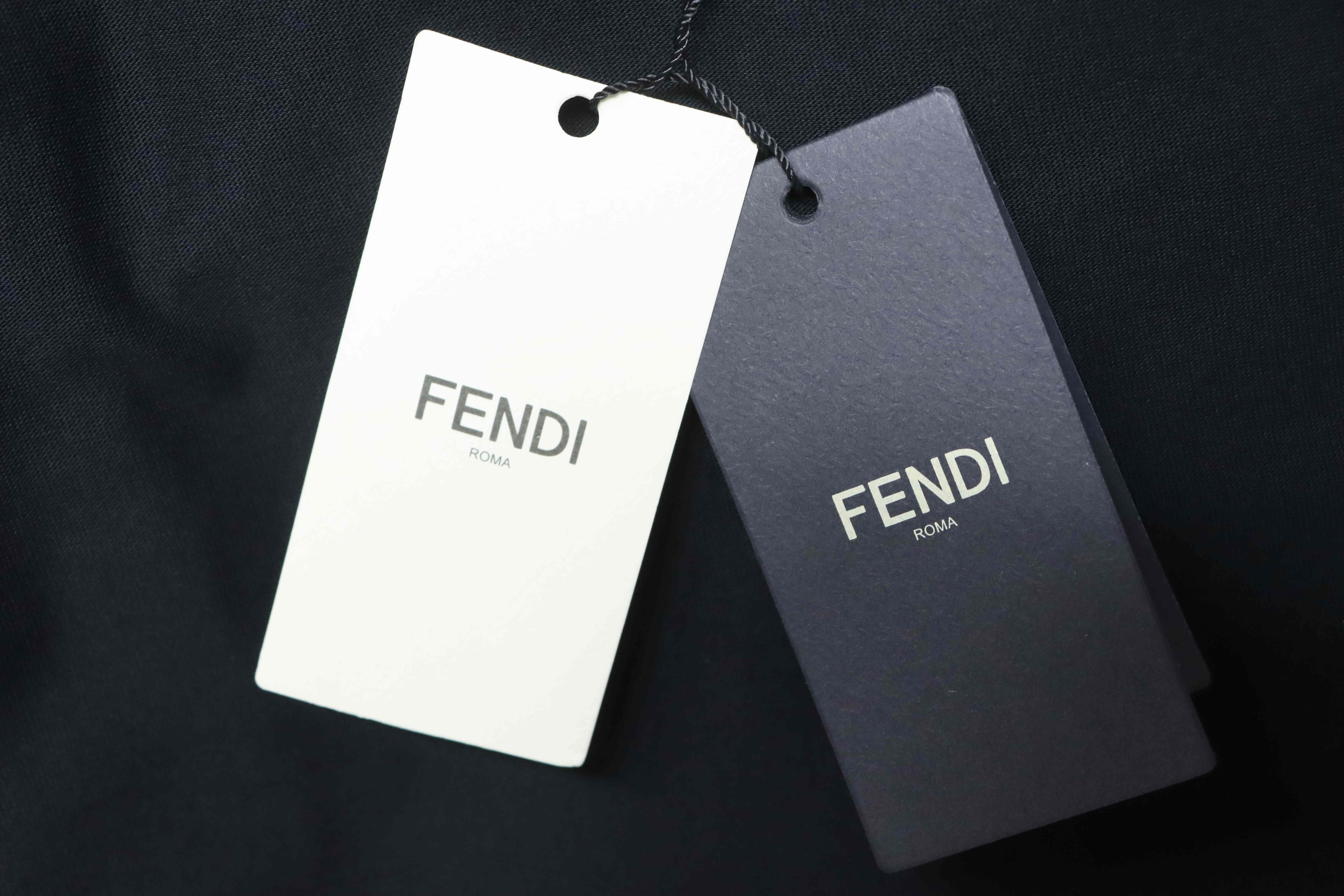 Fendi Embroidered Pet Dog F Letter Logo T-Shirt YL All Black