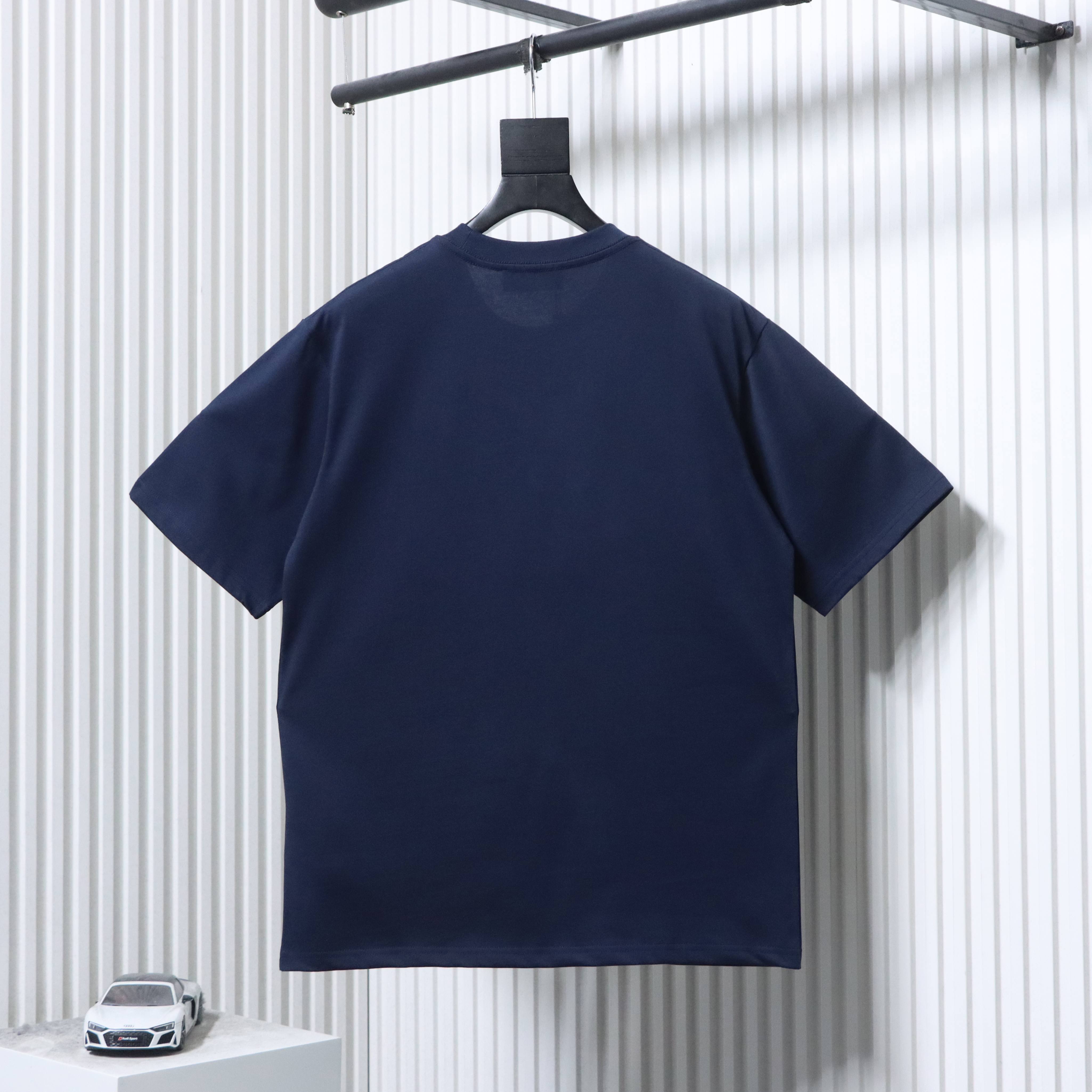 Fendi Embroidered Pet Dog F Letter Logo T-Shirt YL Navy Blue