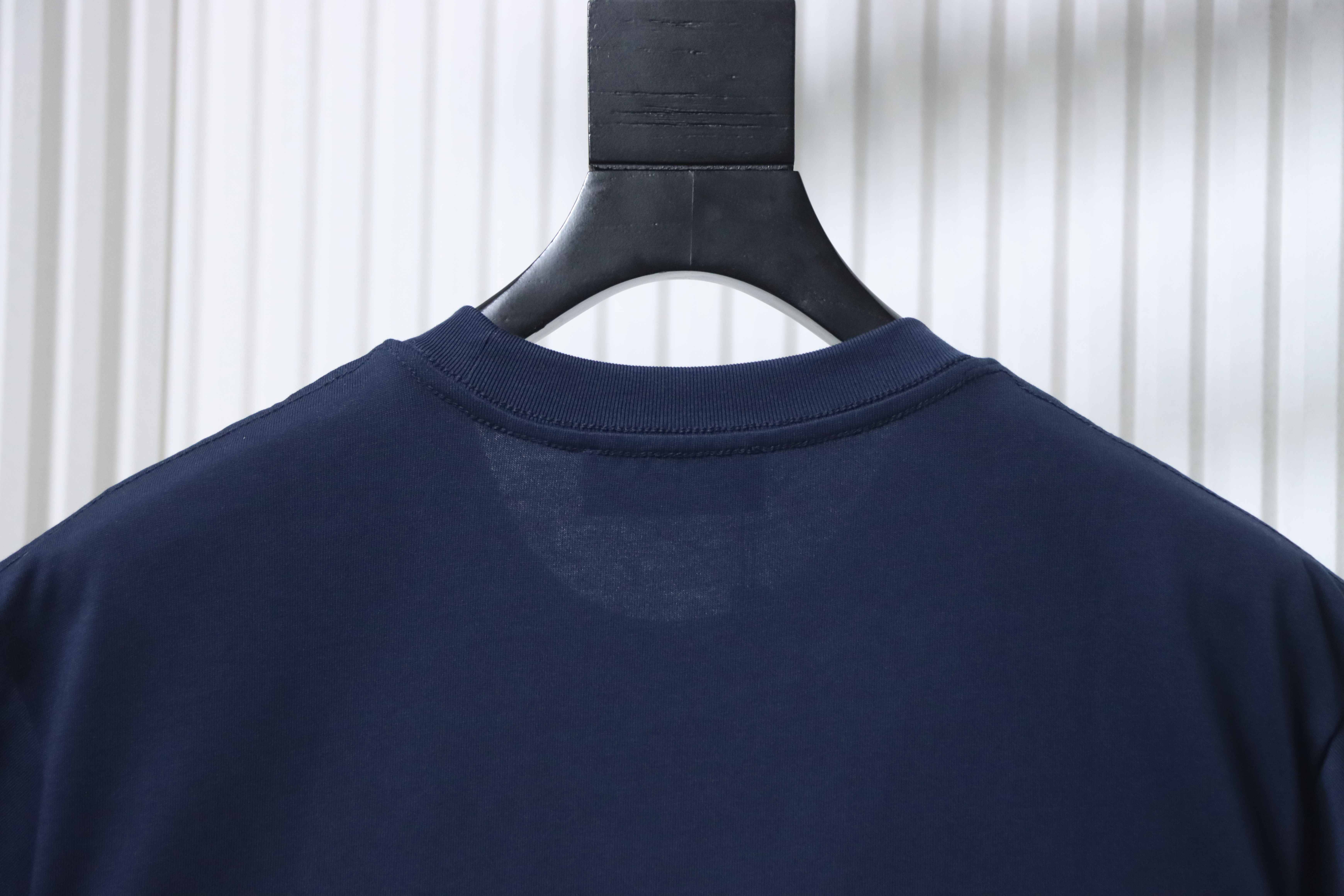 Fendi Embroidered Pet Dog F Letter Logo T-Shirt YL Navy Blue