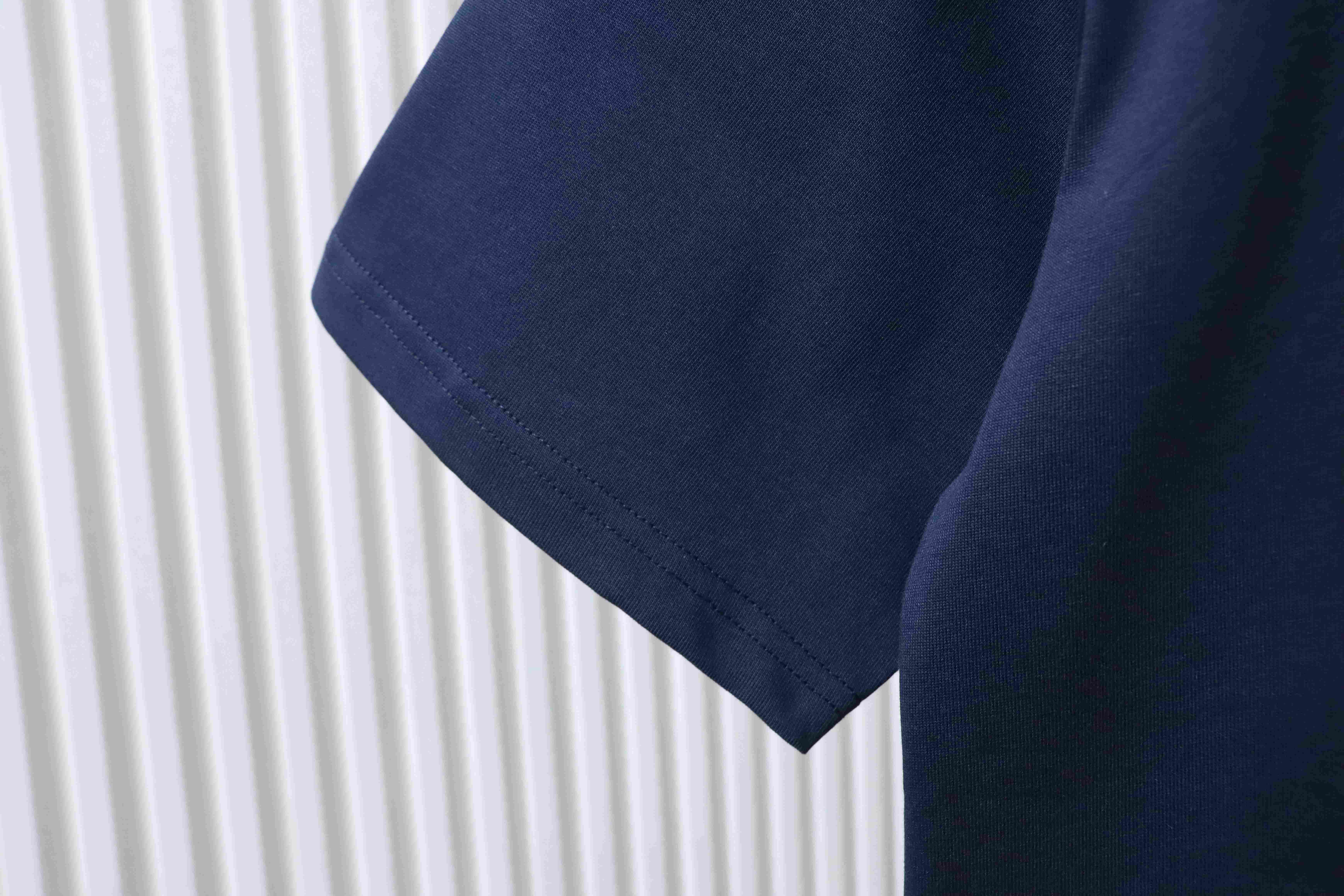 Fendi Embroidered Pet Dog F Letter Logo T-Shirt YL Navy Blue