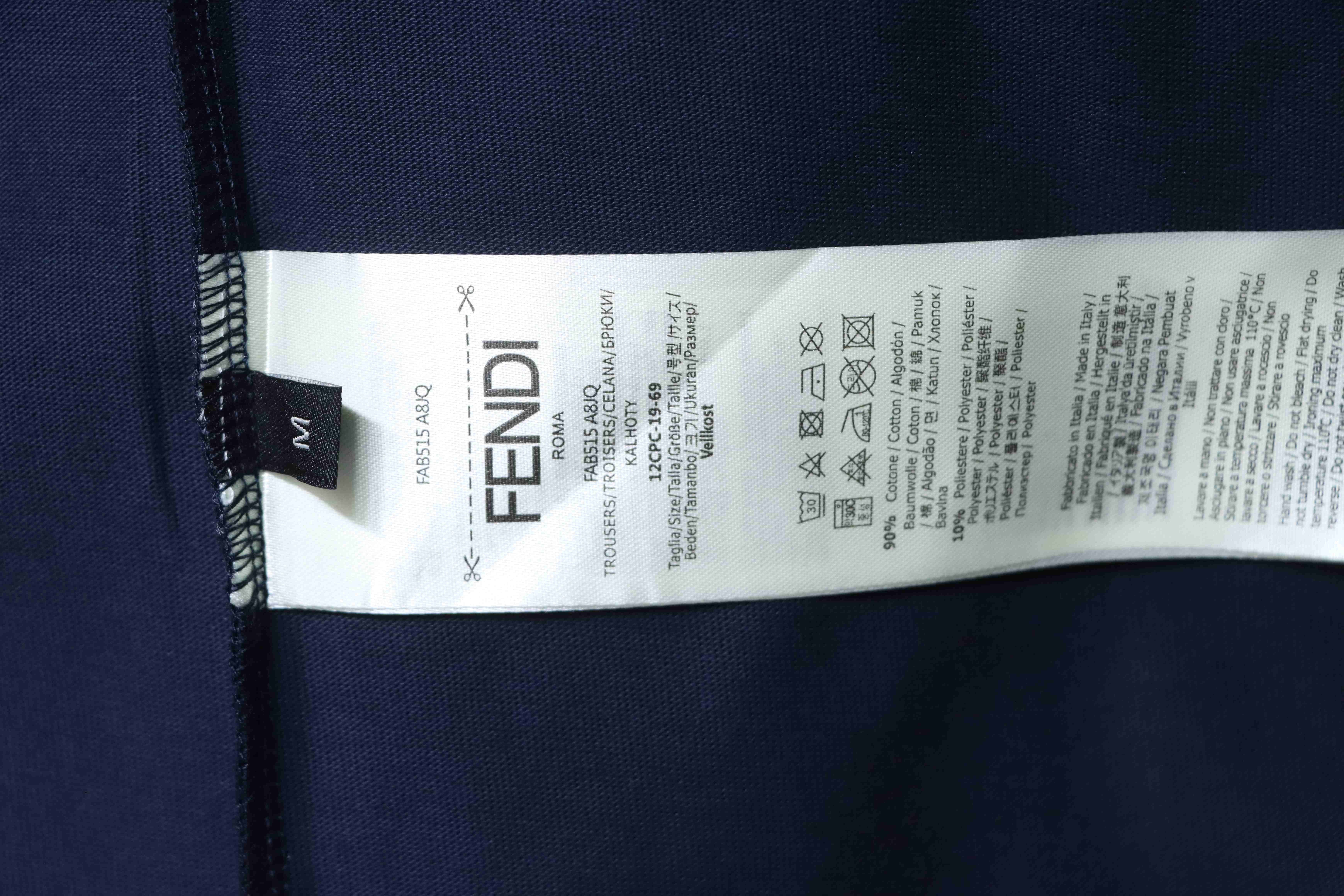 Fendi Embroidered Pet Dog F Letter Logo T-Shirt YL Navy Blue