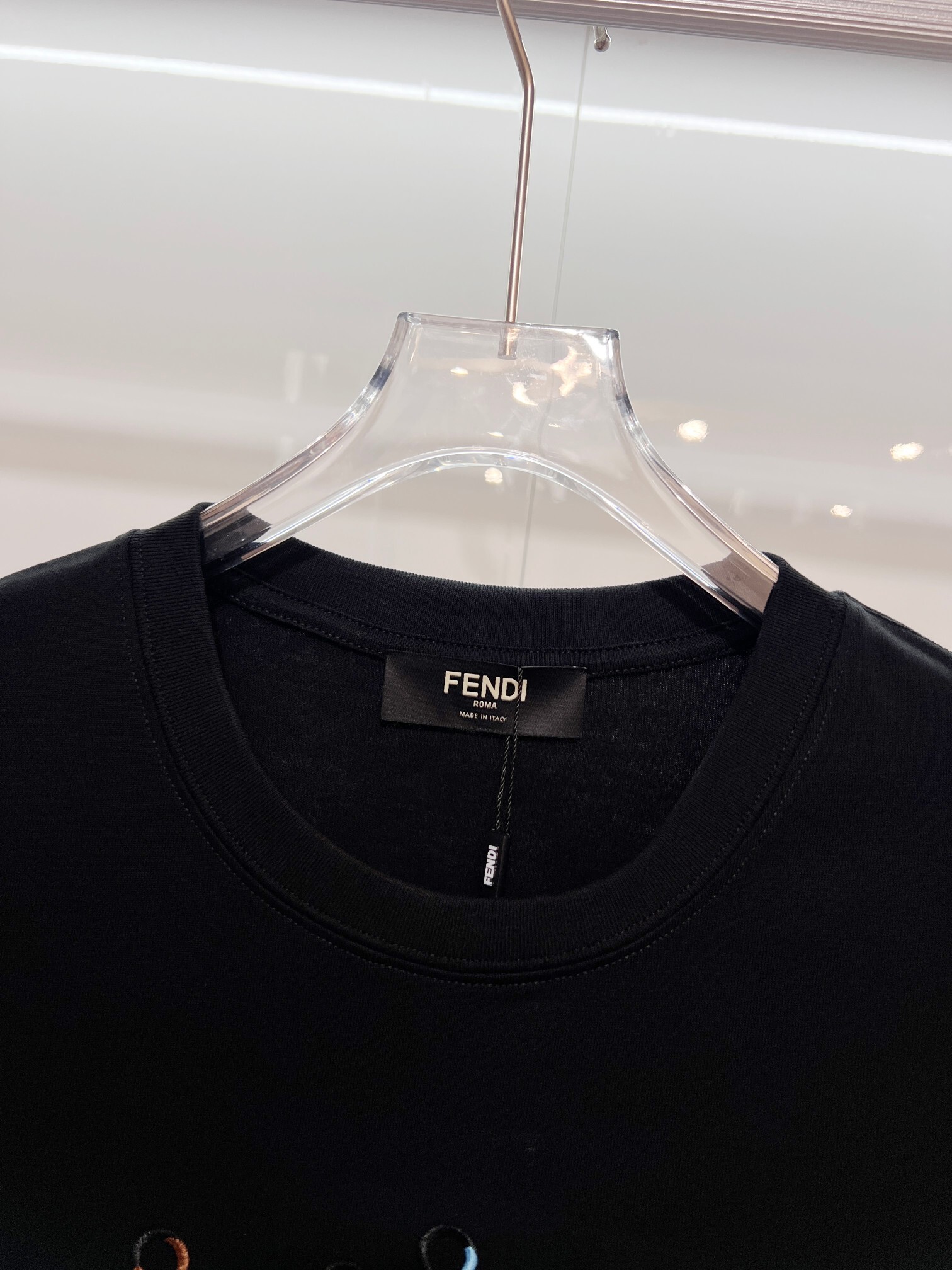 Fendi Explosive Letter T-Shirt YL Black/White
