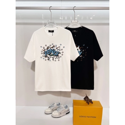 Fendi Explosive Letter T-Shirt YL Black/White 02
