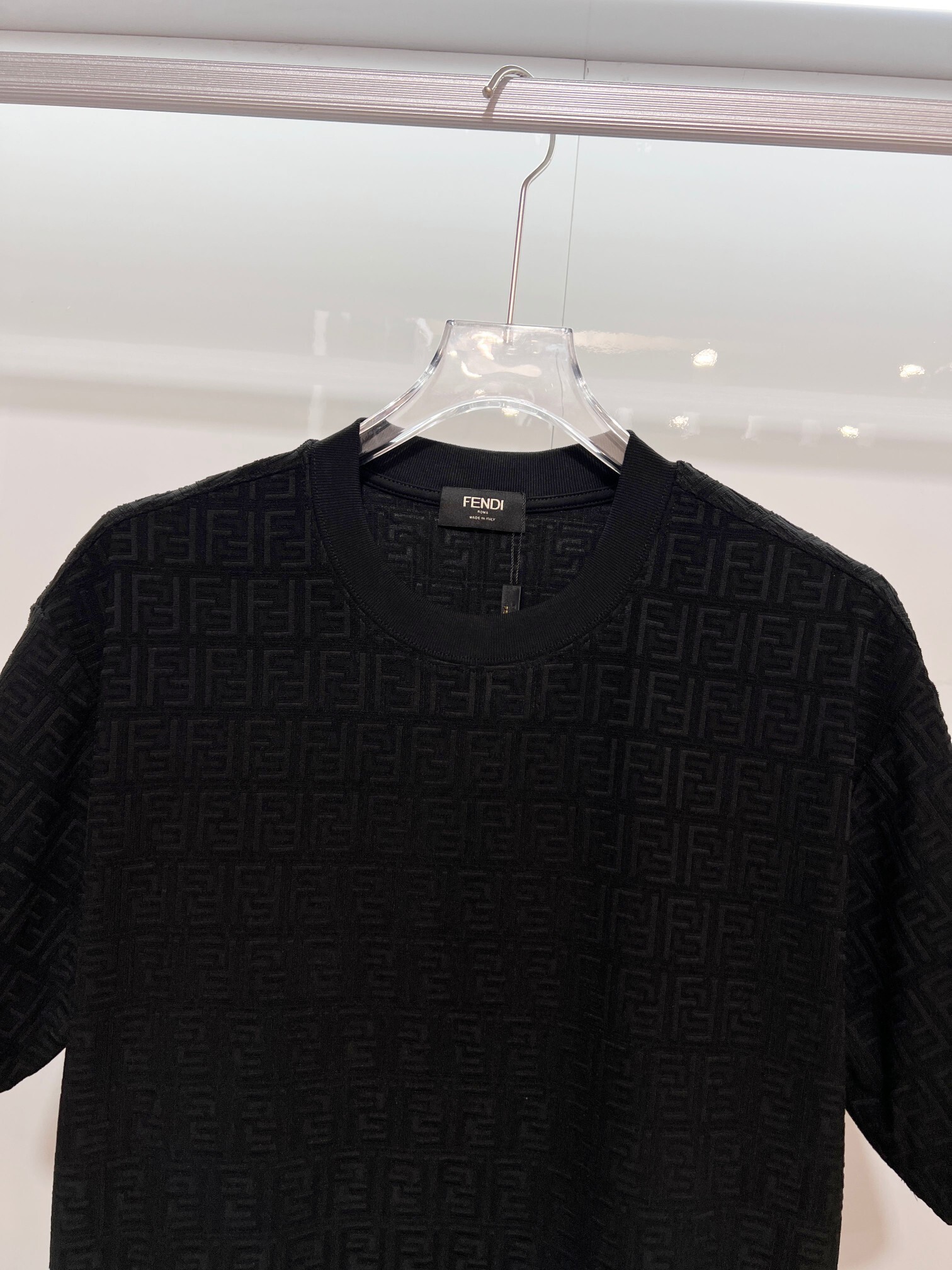 Fendi Full Print Letter T-Shirt YL Black/White