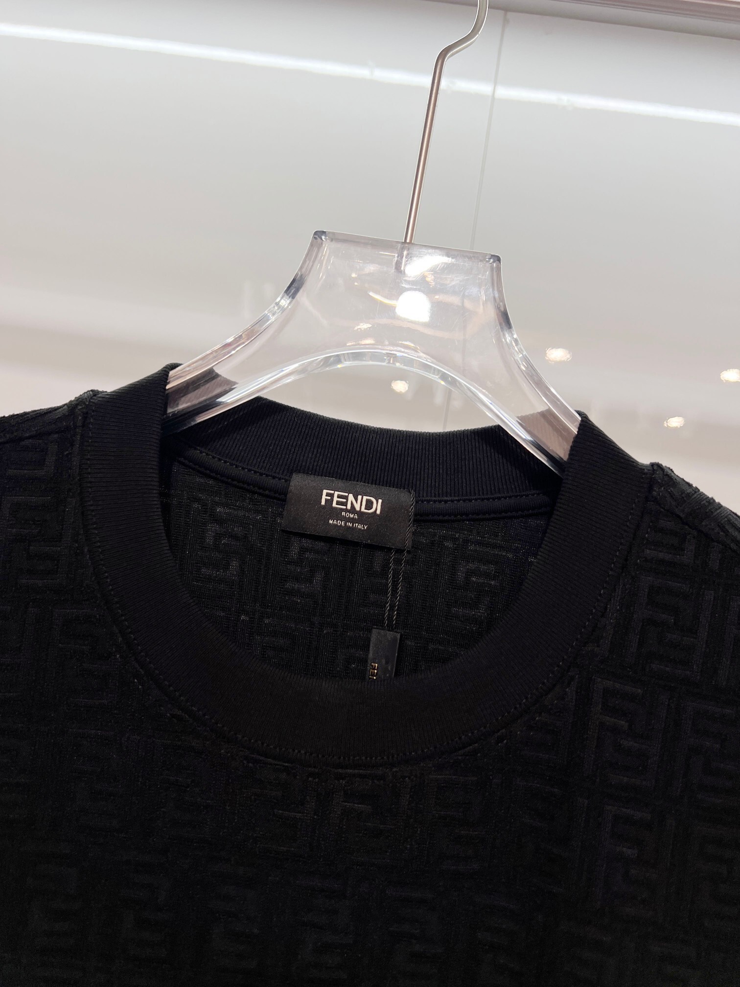 Fendi Full Print Letter T-Shirt YL Black/White