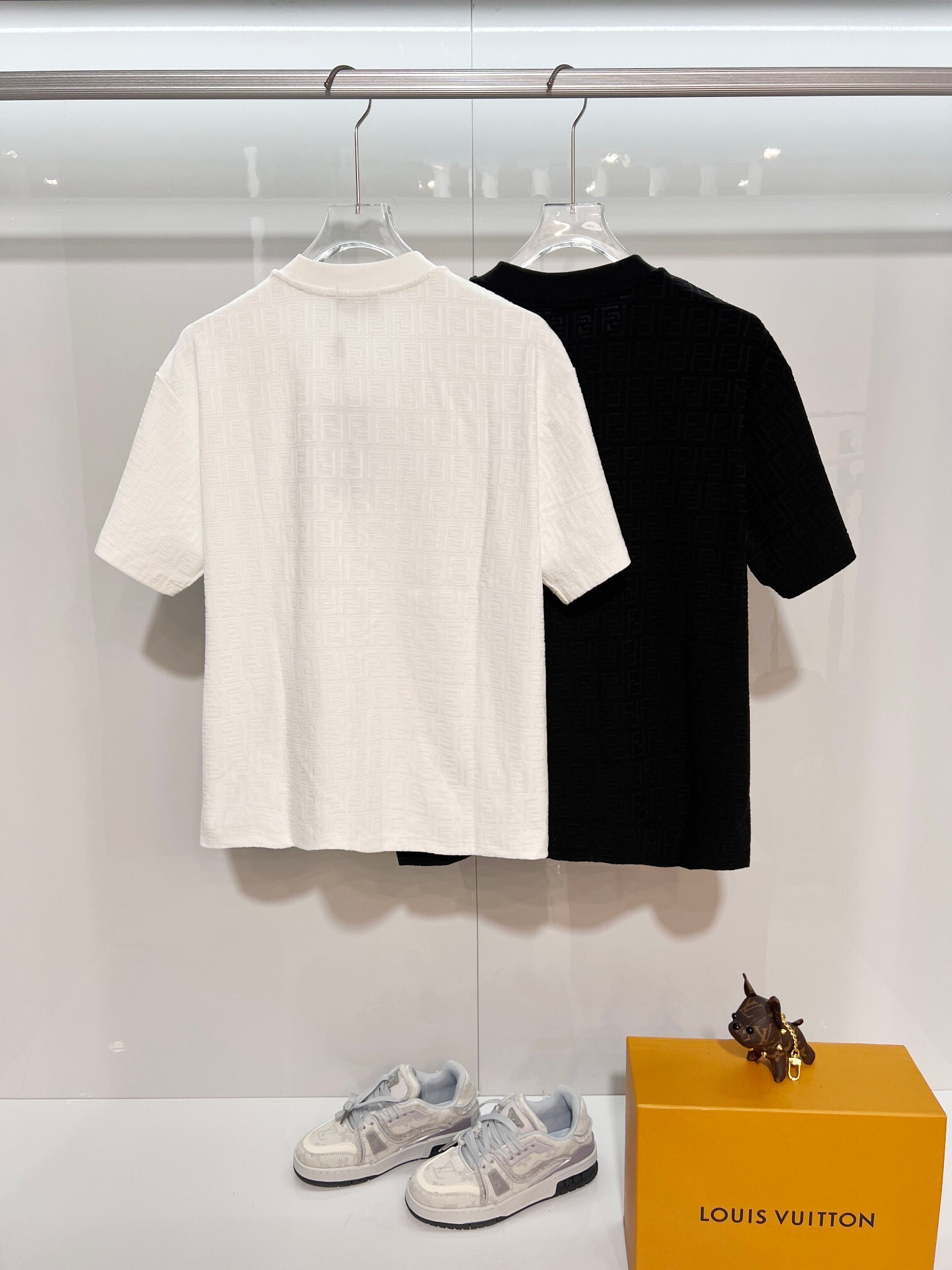 Fendi Full Print Letter T-Shirt YL Black/White