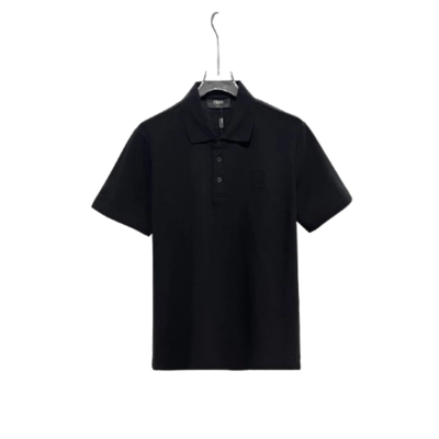 Fendi Lapel Polo Shirt YL Black 01