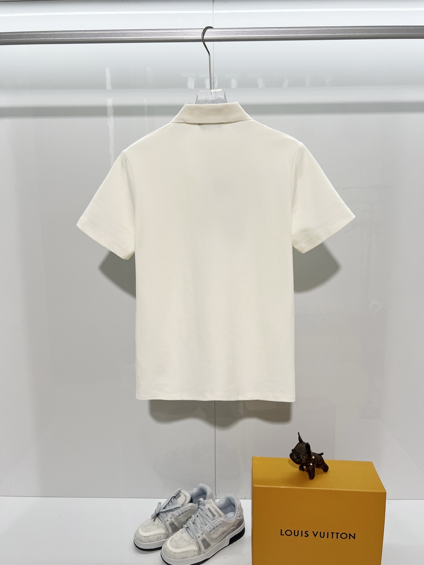 Fendi Lapel Polo Shirt YL White