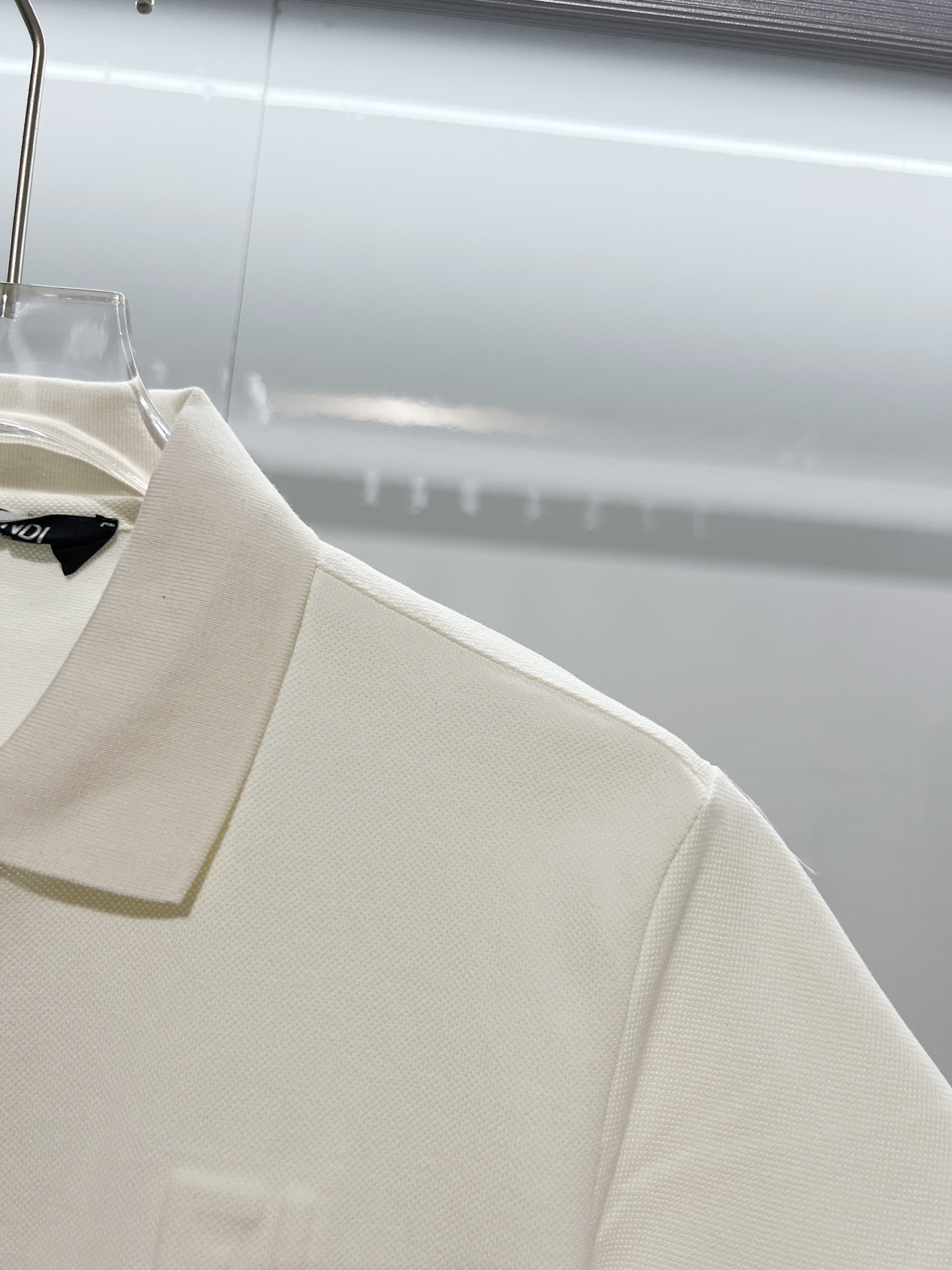 Fendi Lapel Polo Shirt YL White