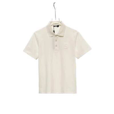 Fendi Lapel Polo Shirt YL White 01