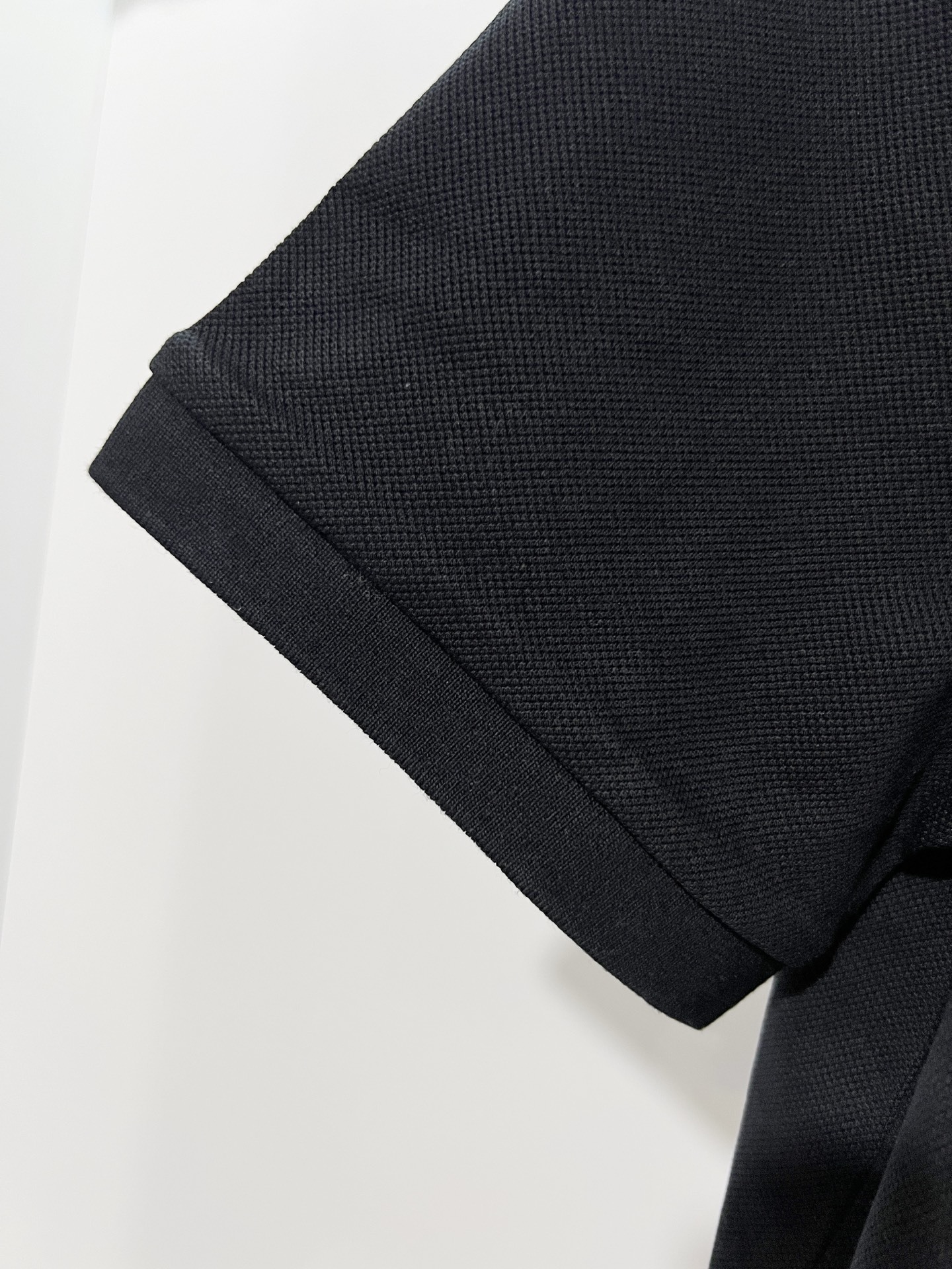 Fendi Letter Print Collar Polo Shirt YL Black