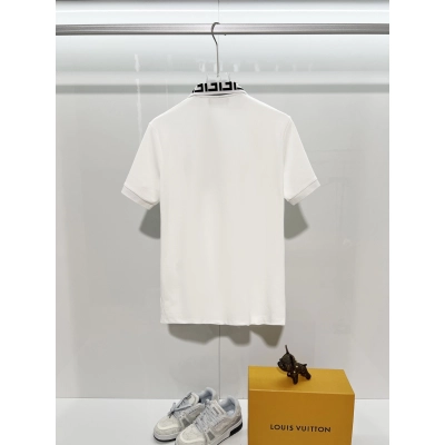 Fendi Letter Print Polo Shirt YL White 02