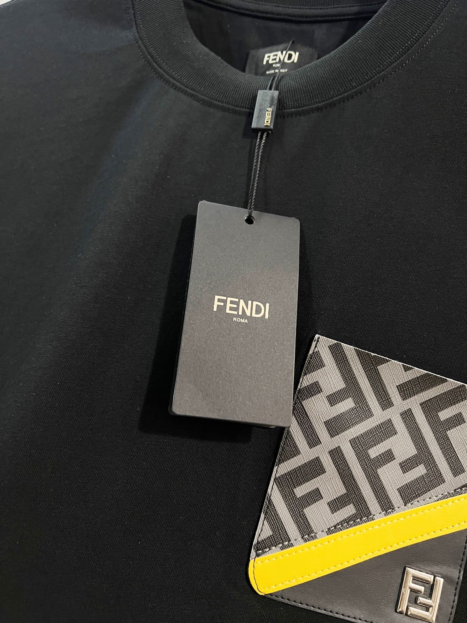 Fendi Pocket Letter T-Shirt YL Black/White