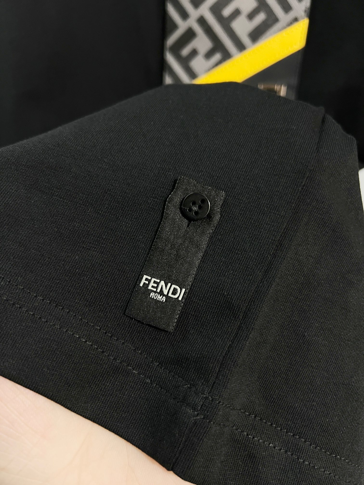 Fendi Pocket Letter T-Shirt YL Black/White