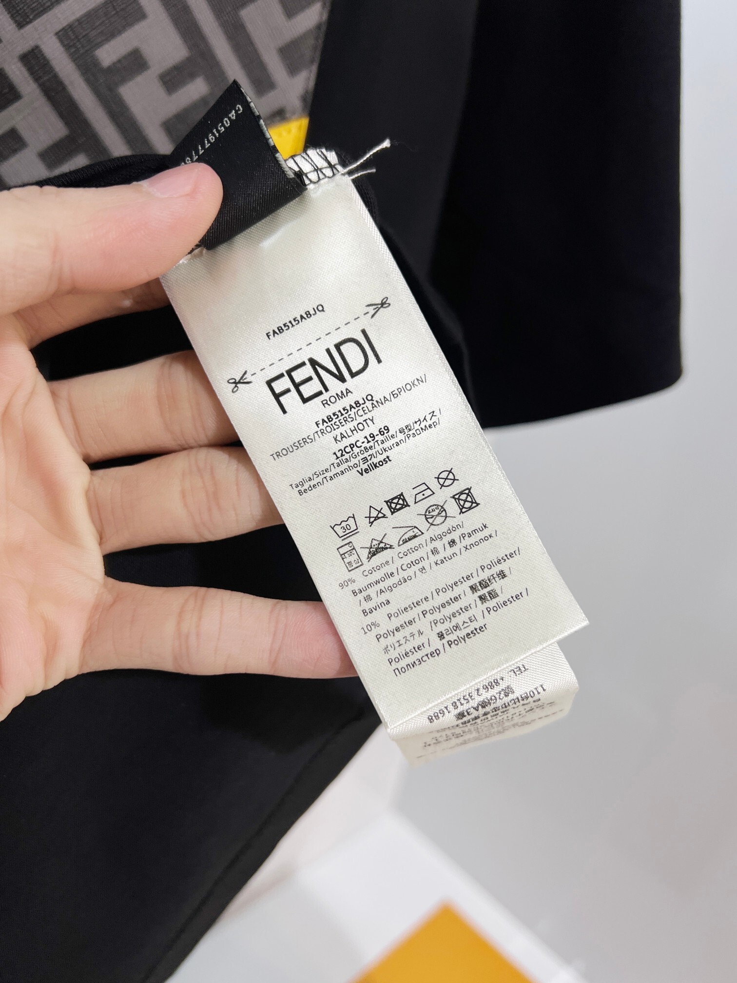 Fendi Pocket Letter T-Shirt YL Black/White