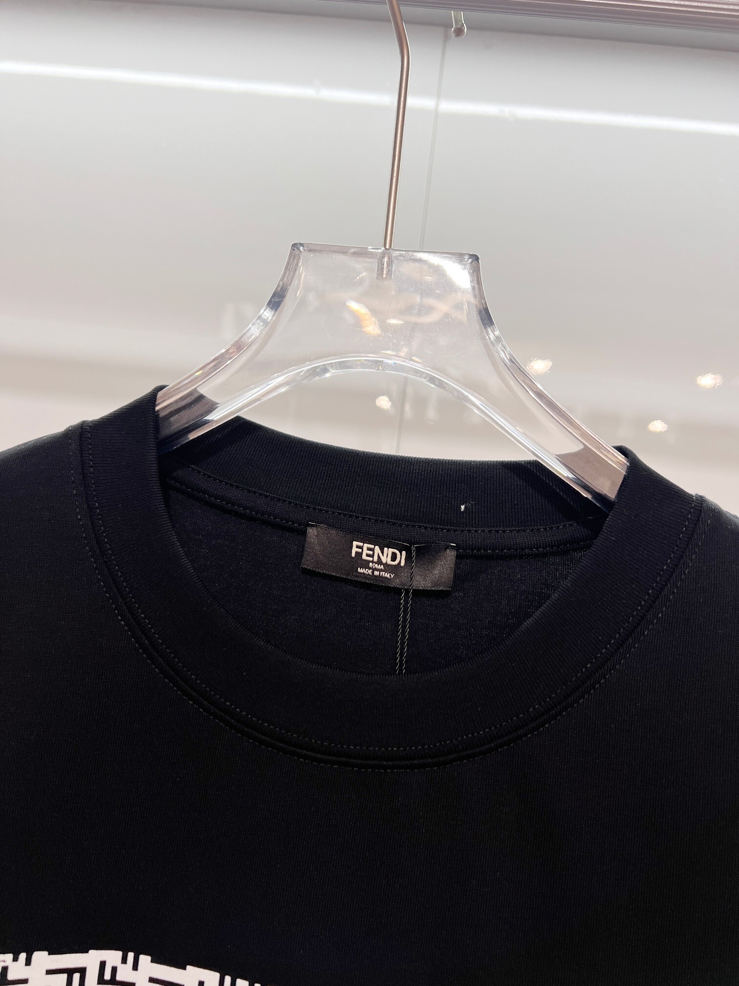 Fendi Red Eyes Letter T-shirt YL Black/White