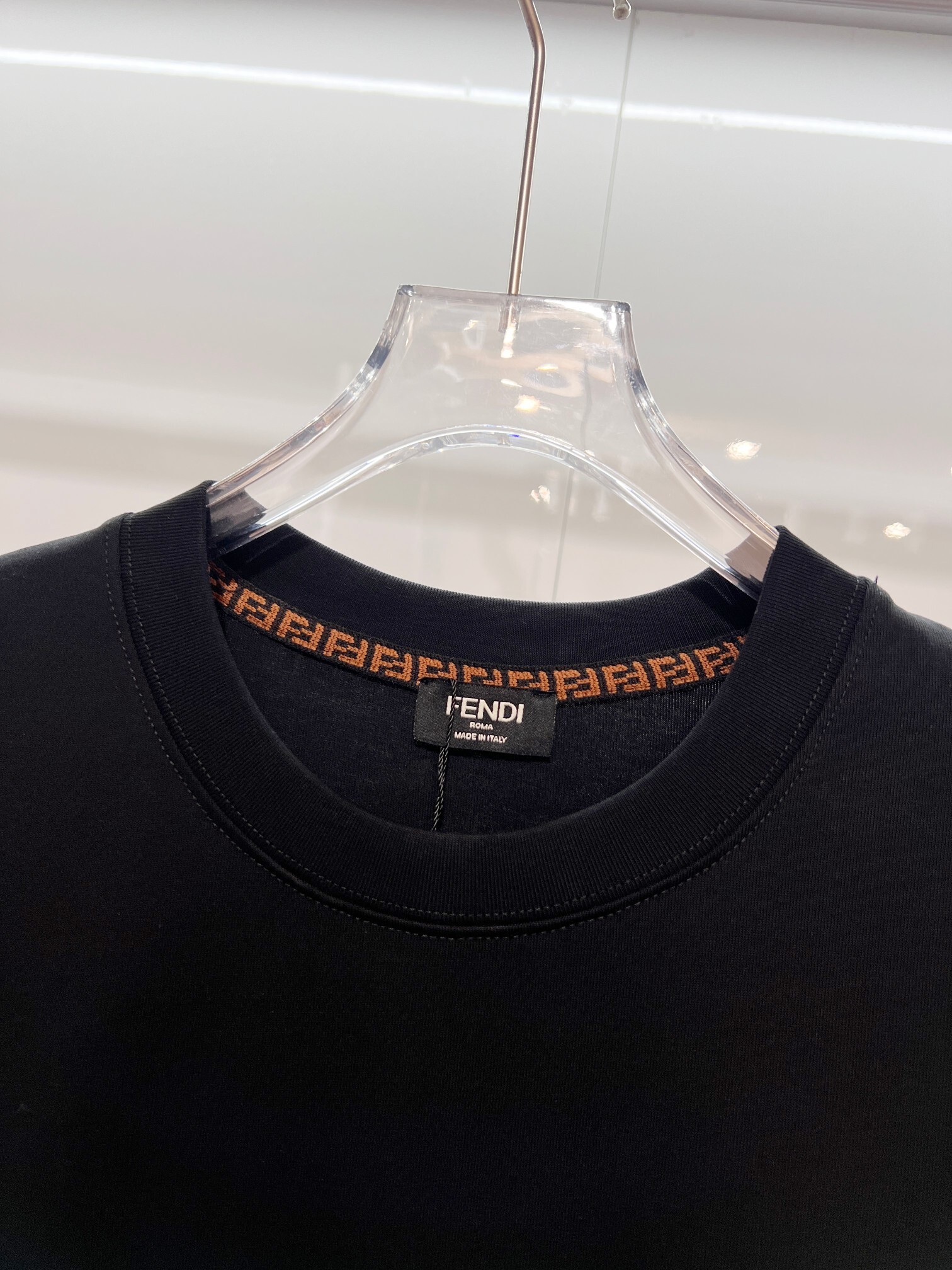 Fendi Semi-Printed Letter T-Shirt YL Black/White