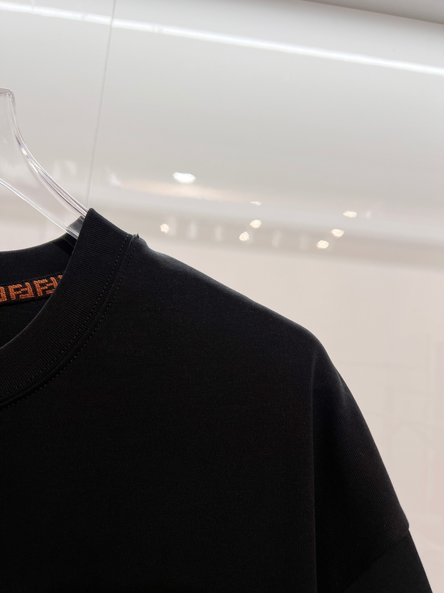 Fendi Semi-Printed Letter T-Shirt YL Black/White