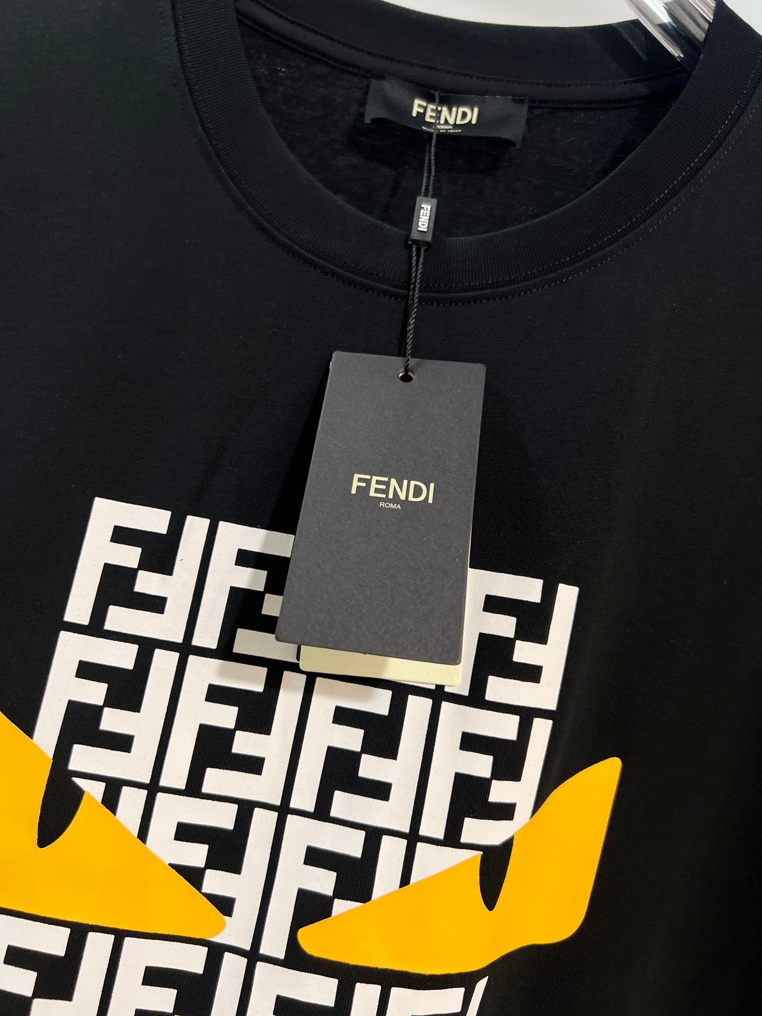 Fendi Square Eyes Letter T-shirt YL Black/White