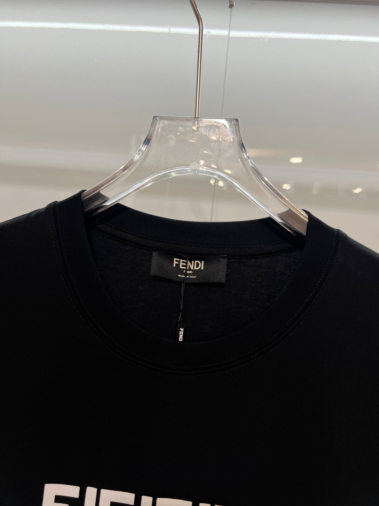 Fendi Square Eyes Letter T-shirt YL Black/White