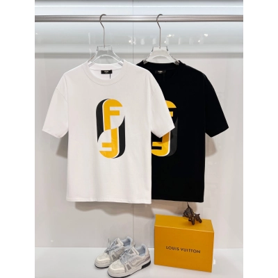 Fendi Tai Chi Double F T-Shirt YL Black/White 02