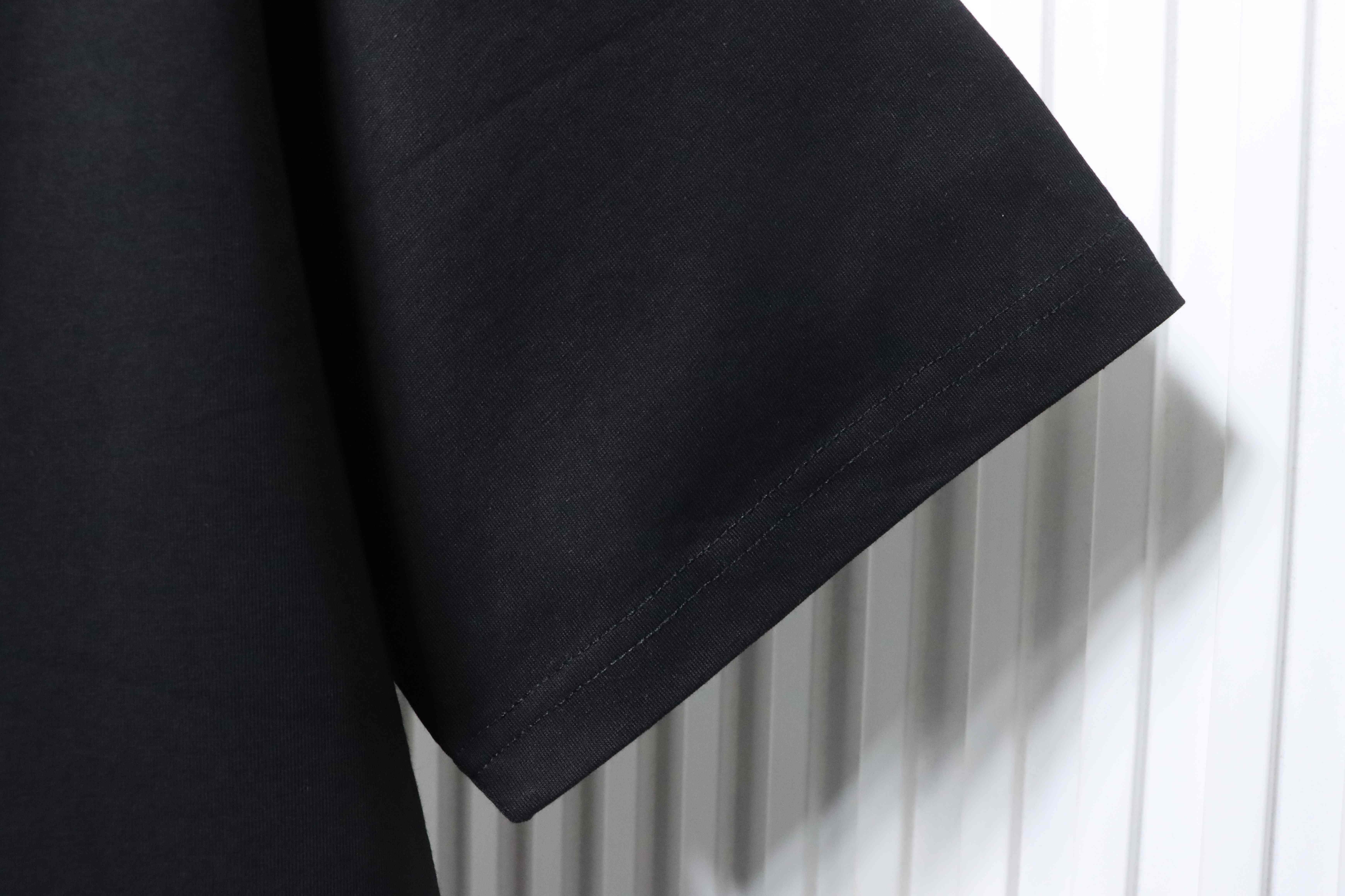 Prada 25ss Ink Wash Logo Embroidered T-shirt YL Black/White