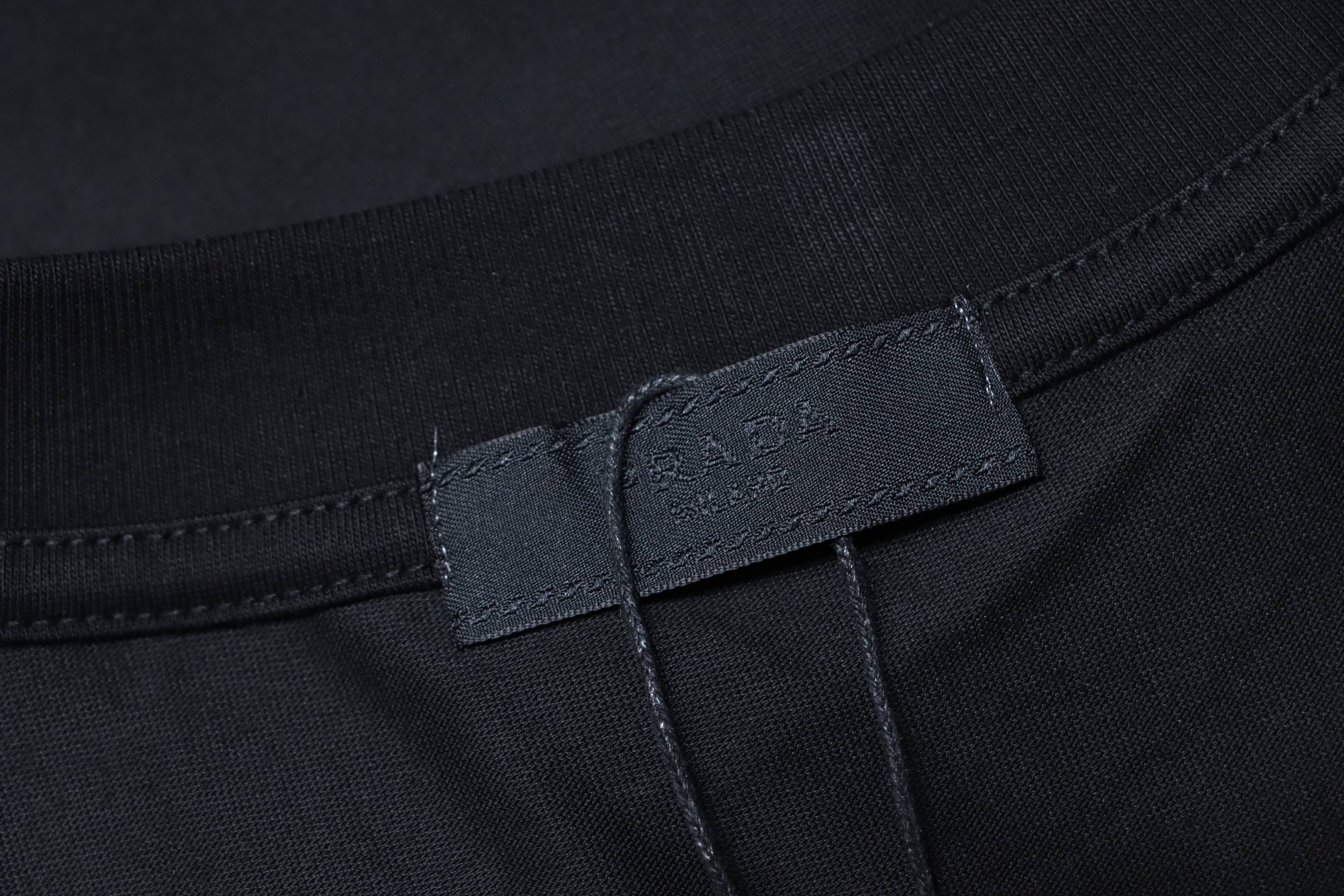 Prada 25ss Ink Wash Logo Embroidered T-shirt YL Black/White