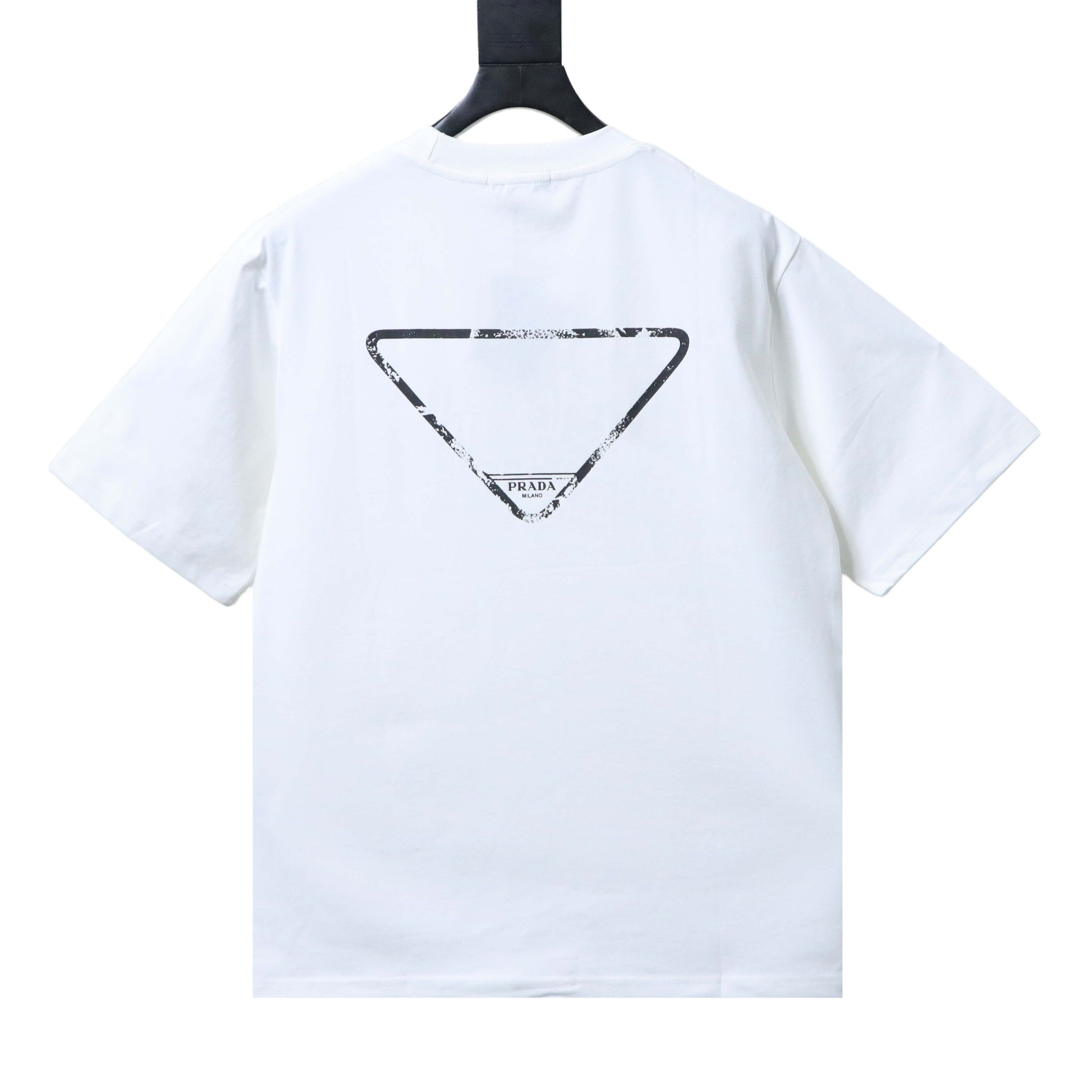 Prada 25ss Ink Wash Logo Embroidered T-shirt YL Black/White