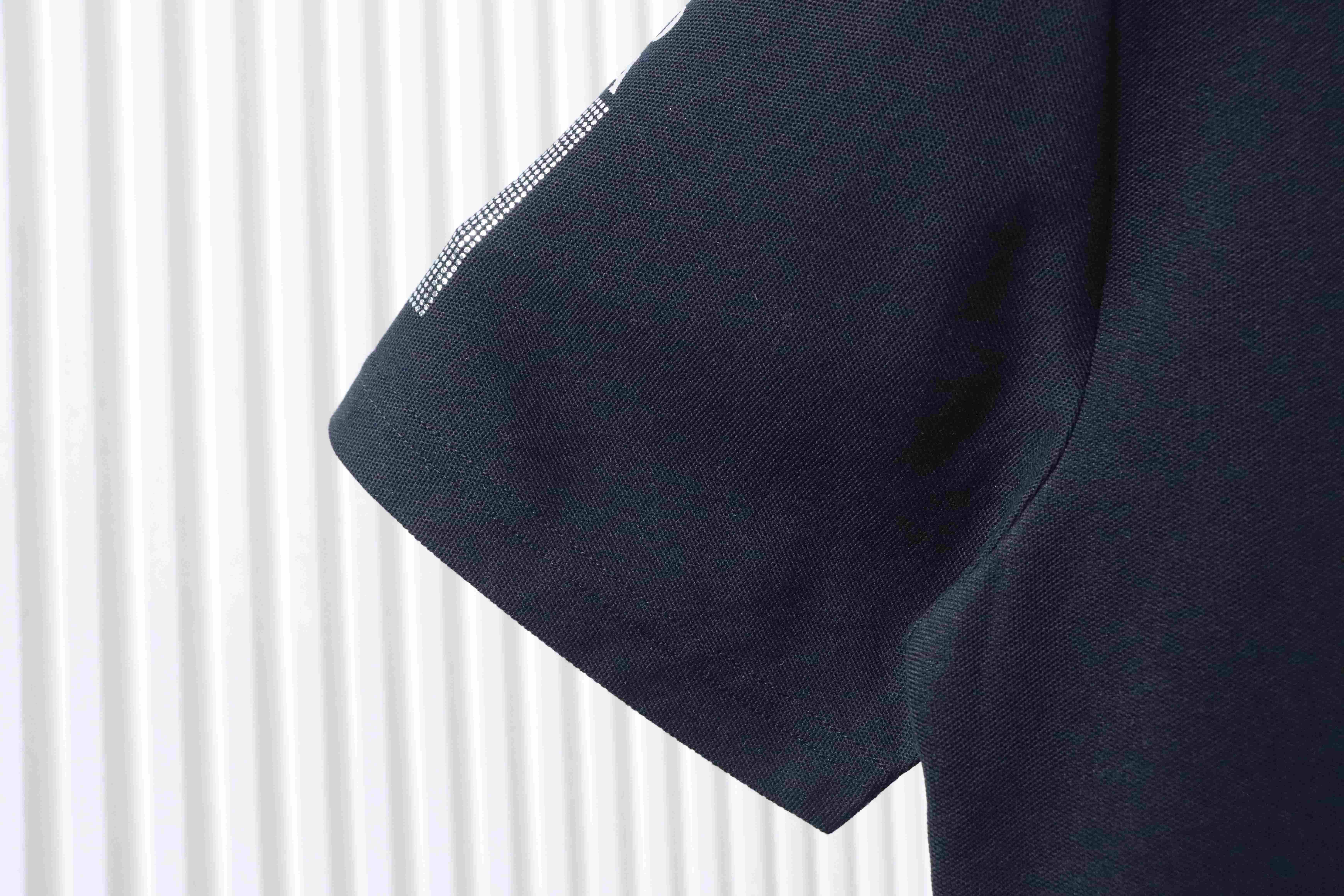 Prada 25ss Metal Triangle Logo Polo T-shirt YL Black/White