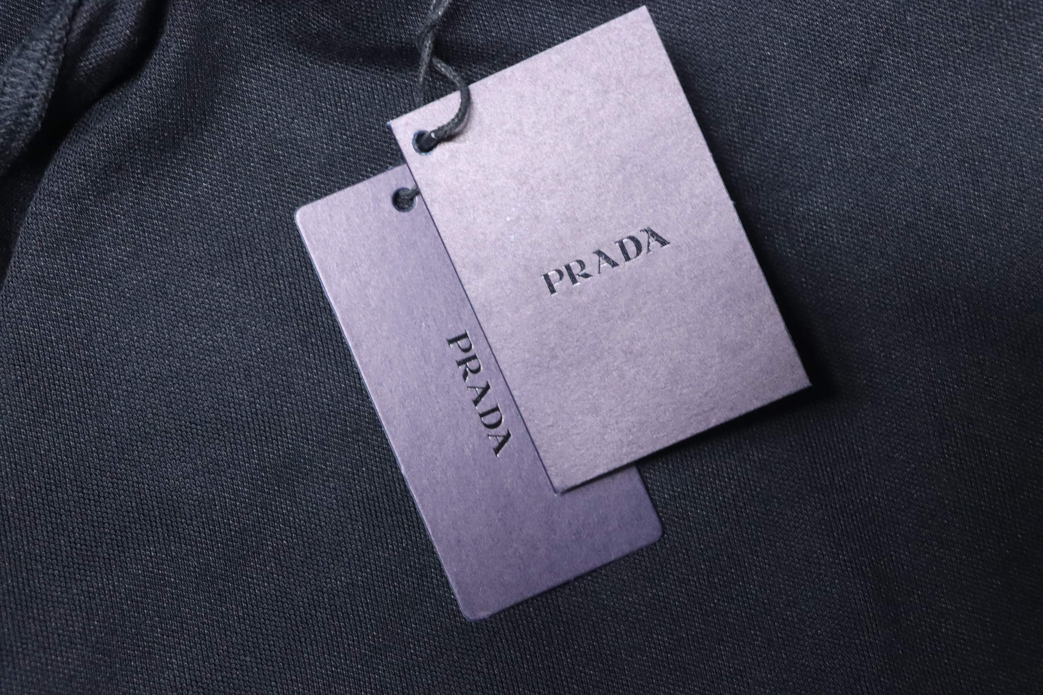 Prada 25ss Metal Triangle Logo Polo T-shirt YL Black/White