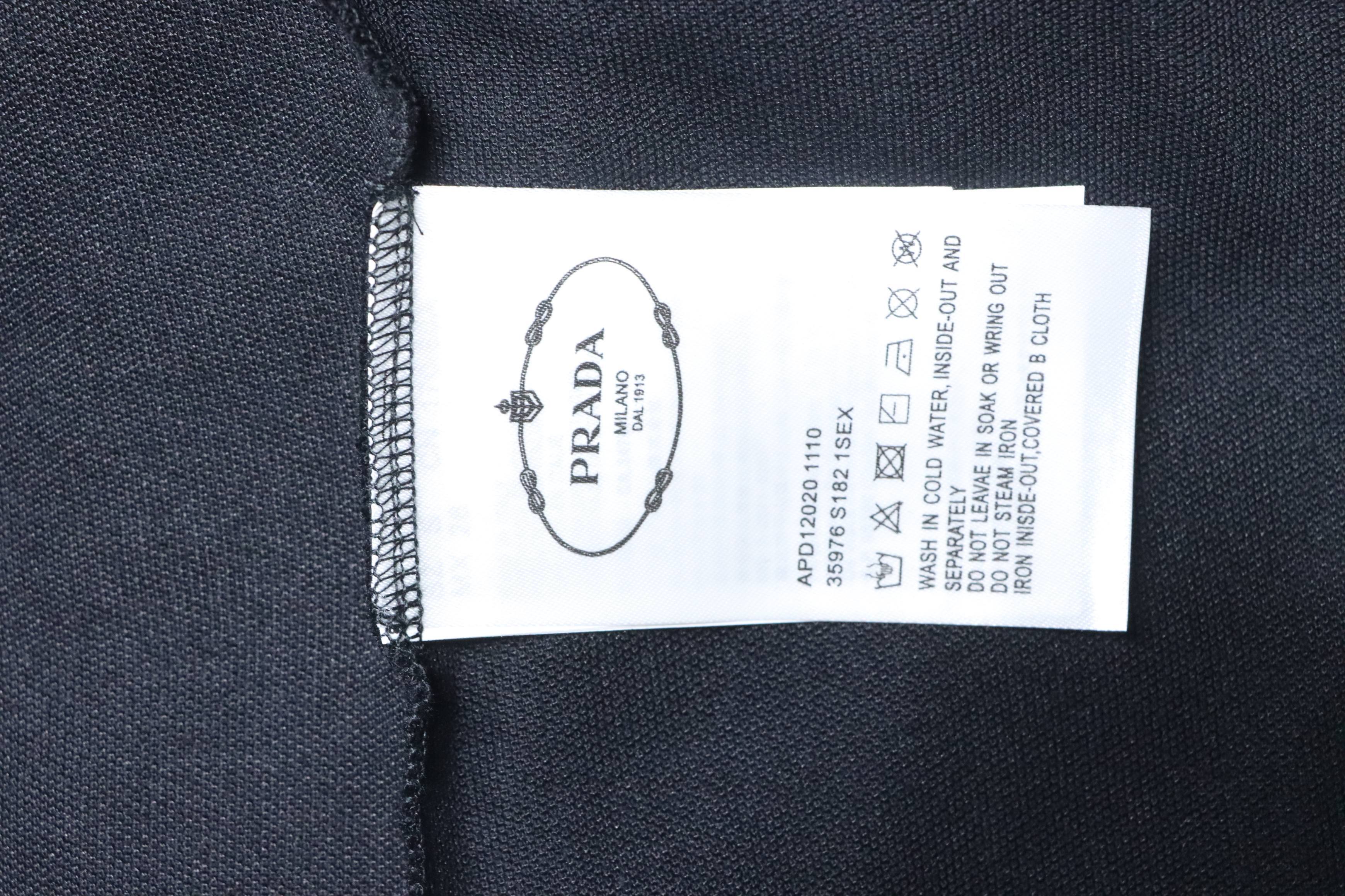 Prada 25ss Metal Triangle Logo Polo T-shirt YL Black/White