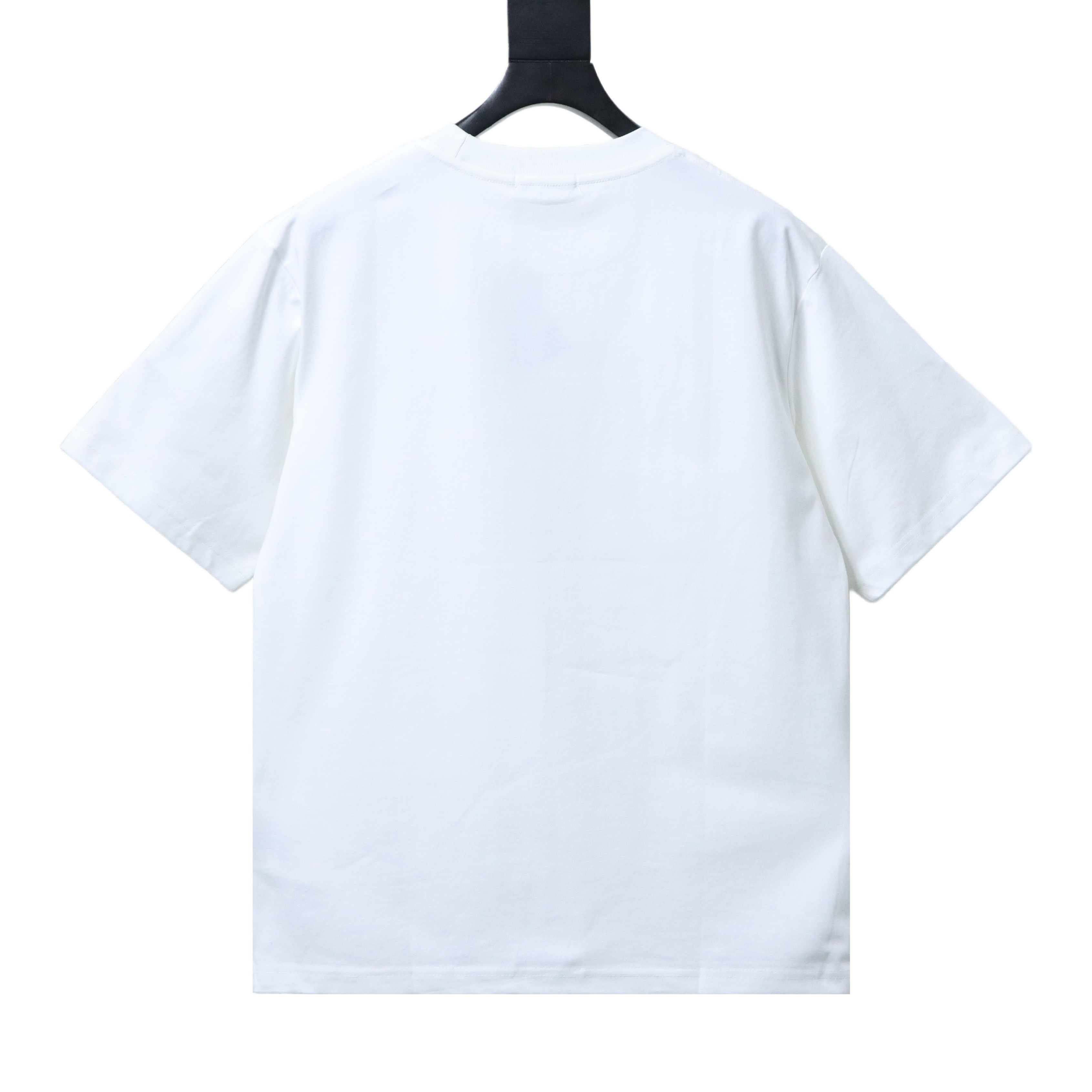 Prada 25SS Overlapping Triangle Contrast Embroidered T-Shirt YL Black/White