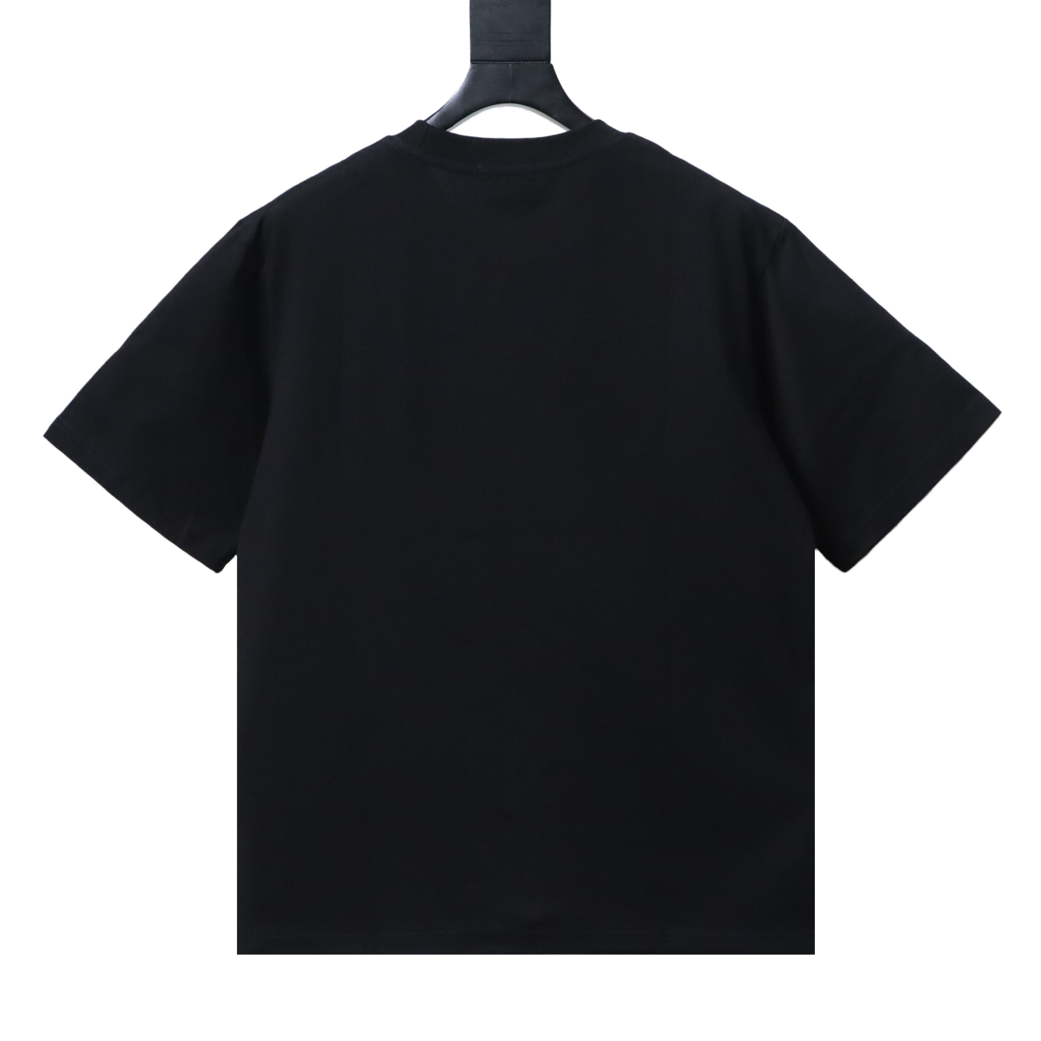 Prada 25SS Overlapping Triangle Contrast Embroidered T-Shirt YL Black/White