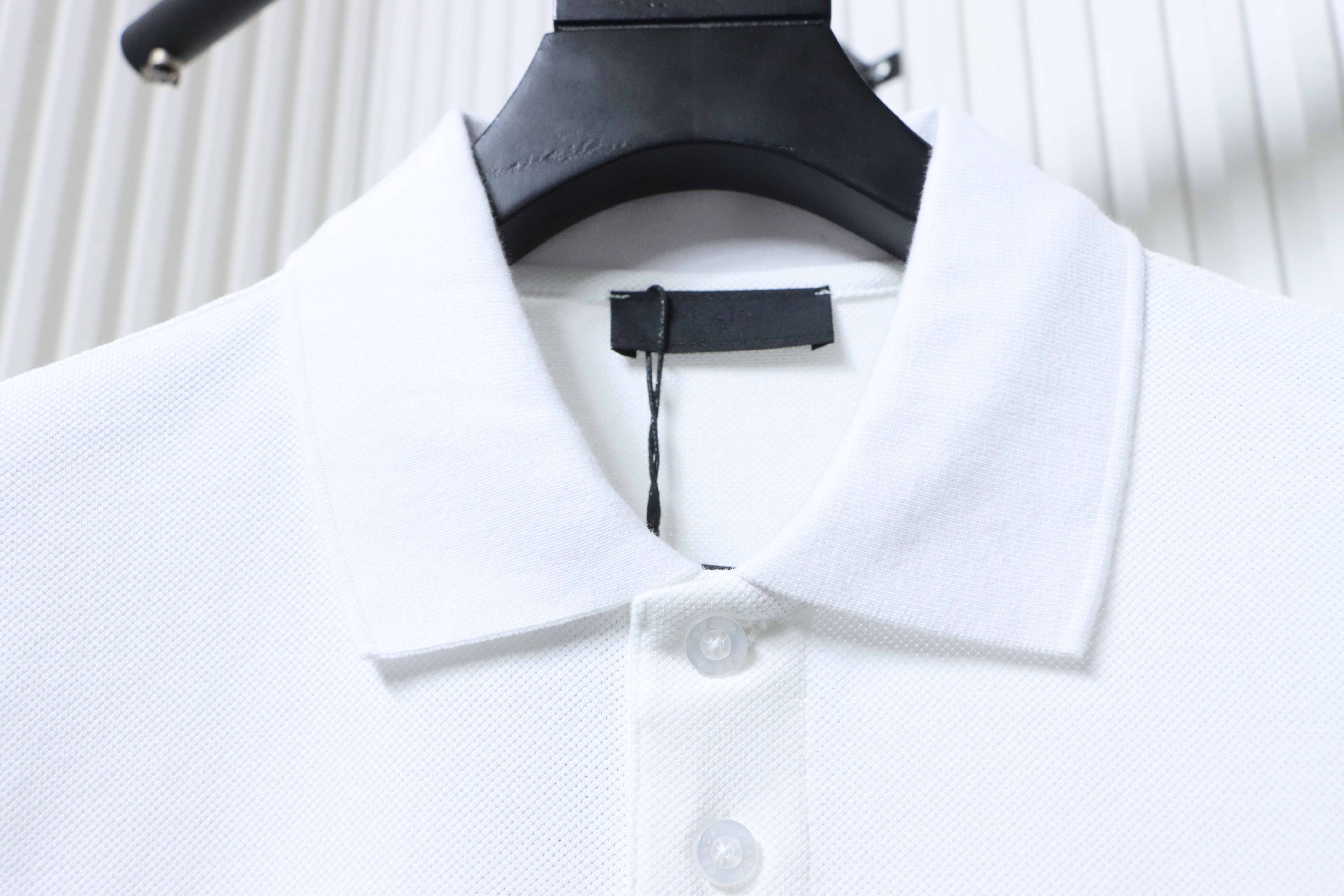 Prada 26SS Triangular Logo Polo Shirt YL Black/White