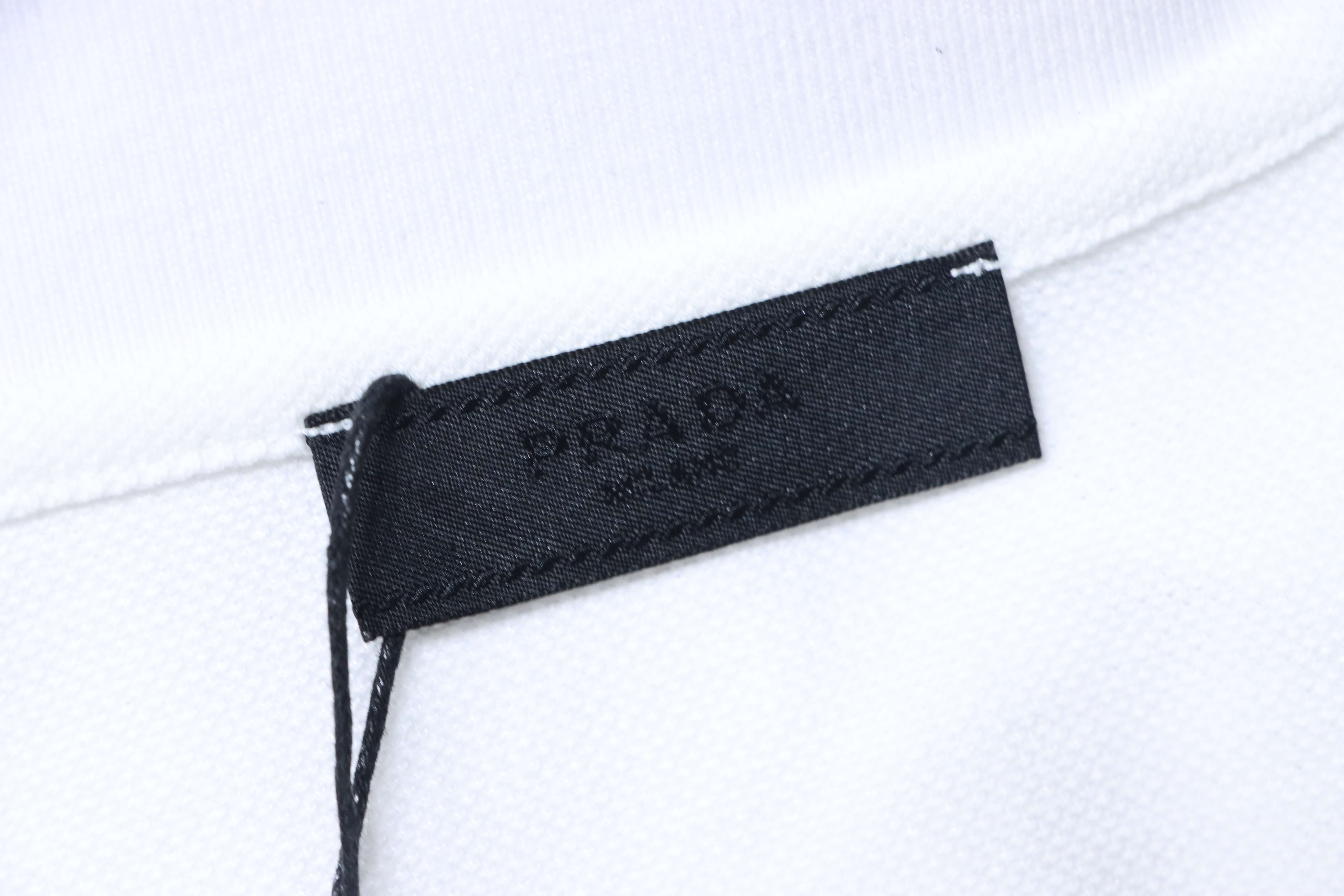 Prada 26SS Triangular Logo Polo Shirt YL Black/White