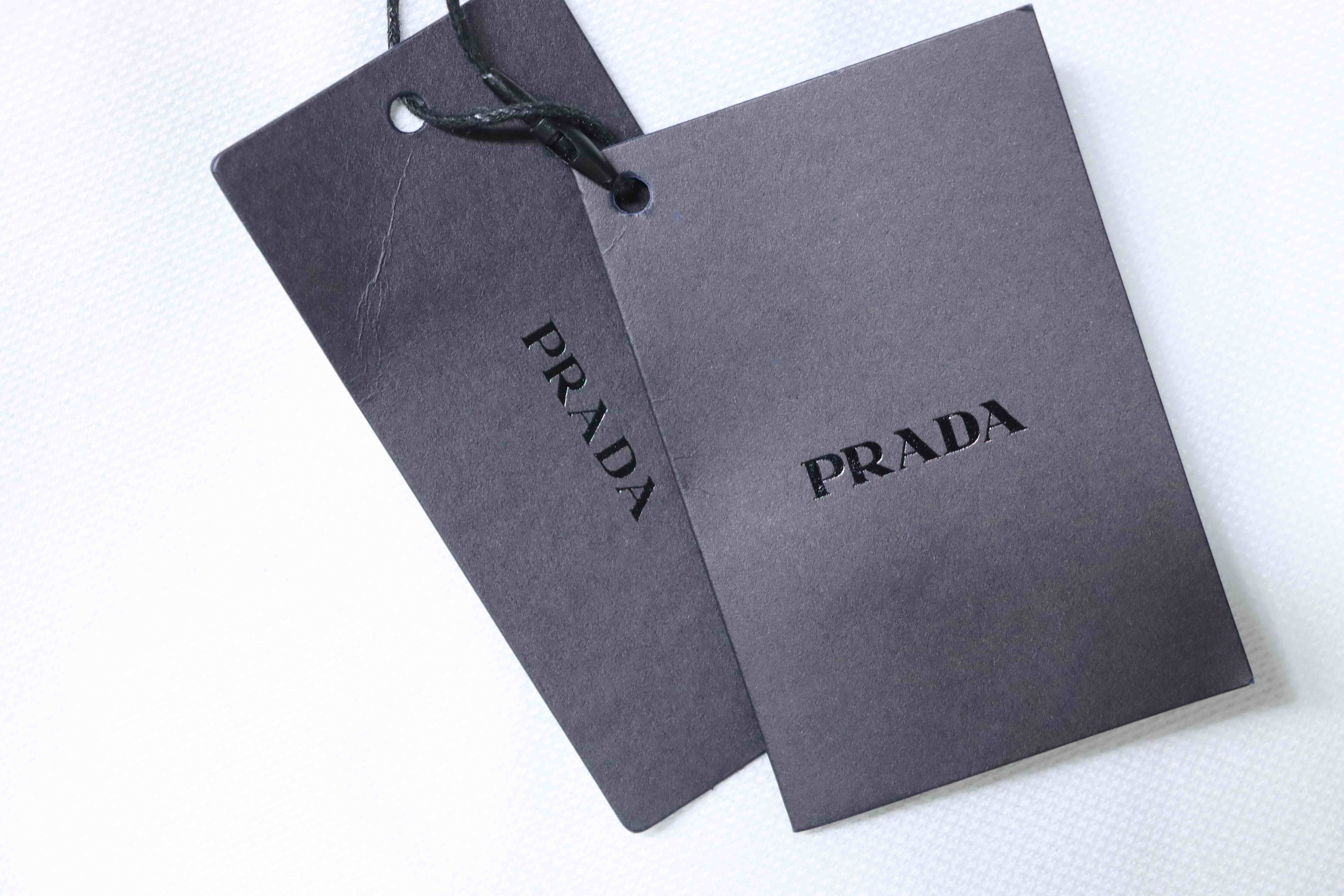 Prada 26SS Triangular Logo Polo Shirt YL Black/White