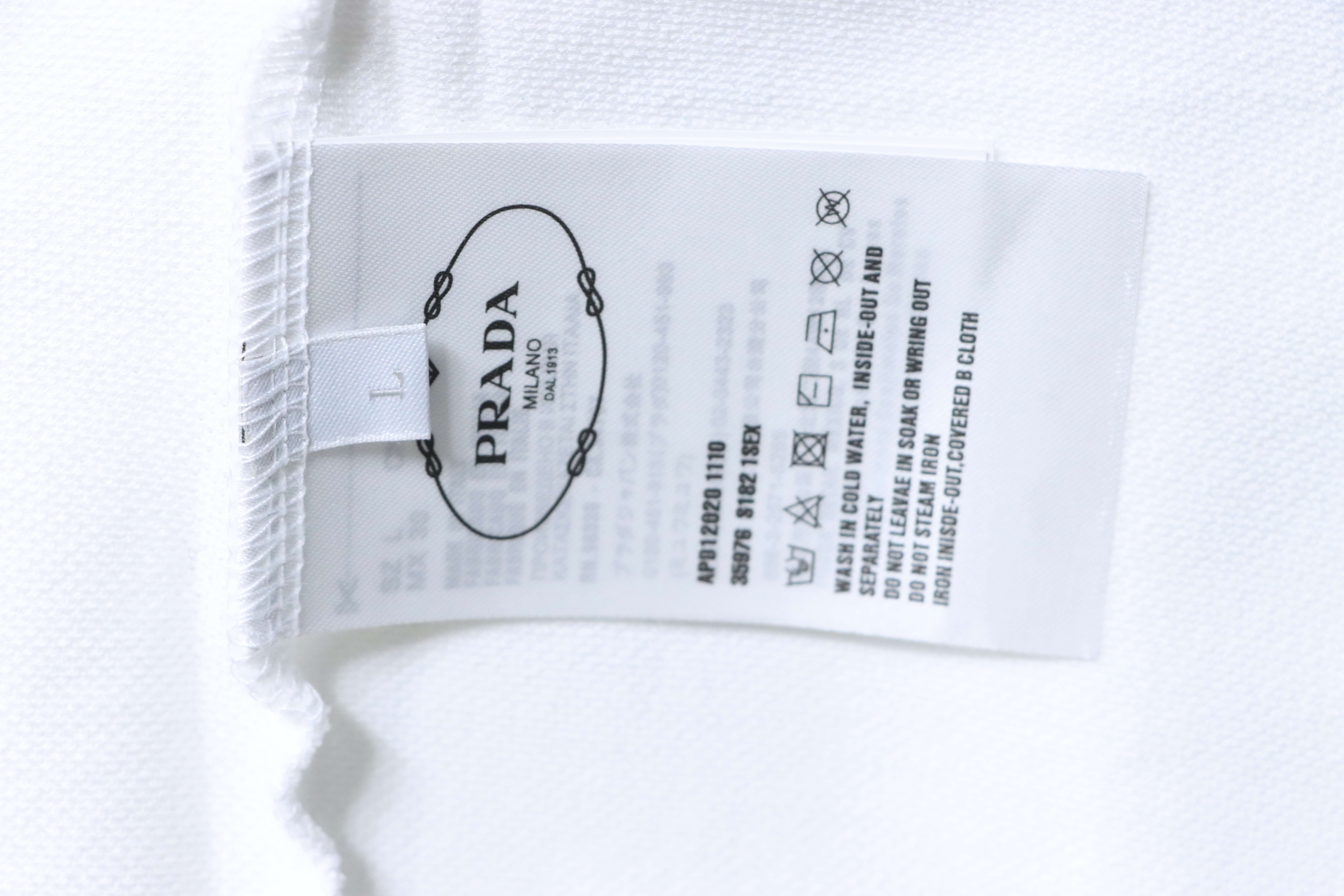 Prada 26SS Triangular Logo Polo Shirt YL Black/White