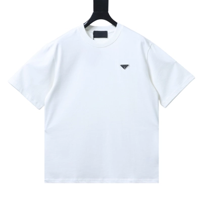 Prada Classic Triangle T-Shirt YL Black/White 01