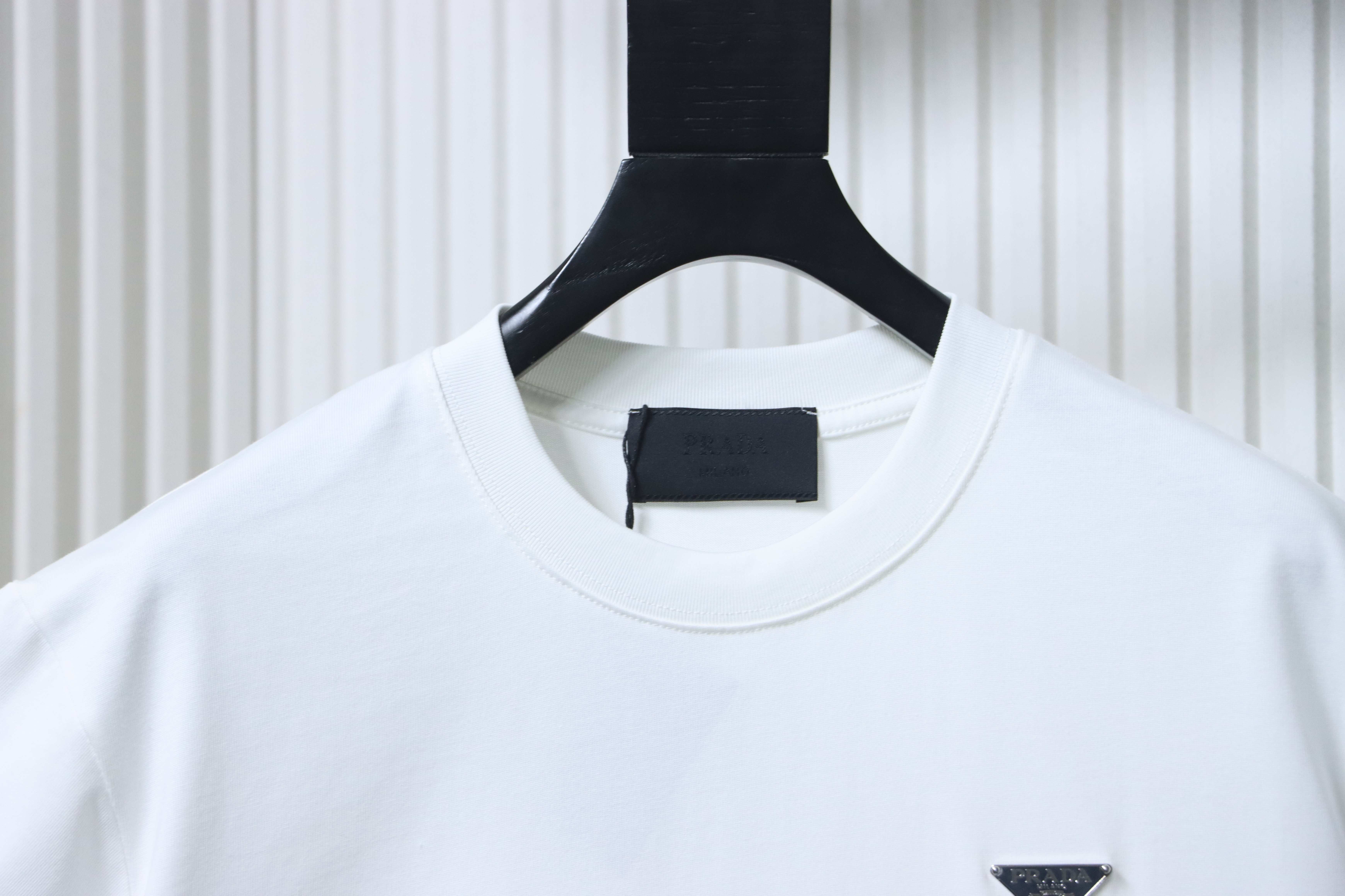 Prada Classic Triangle T-Shirt YL Black/White