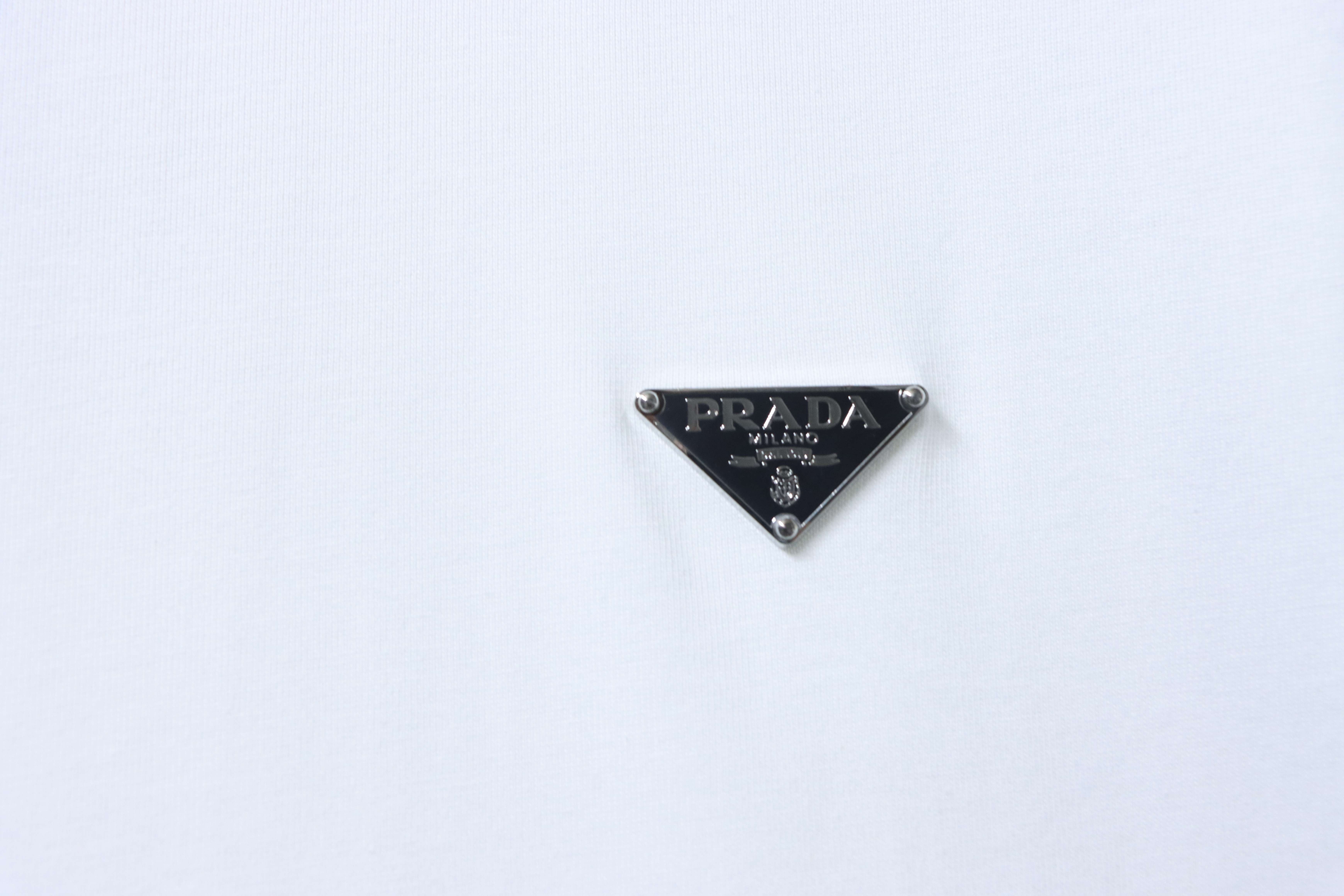 Prada Classic Triangle T-Shirt YL Black/White
