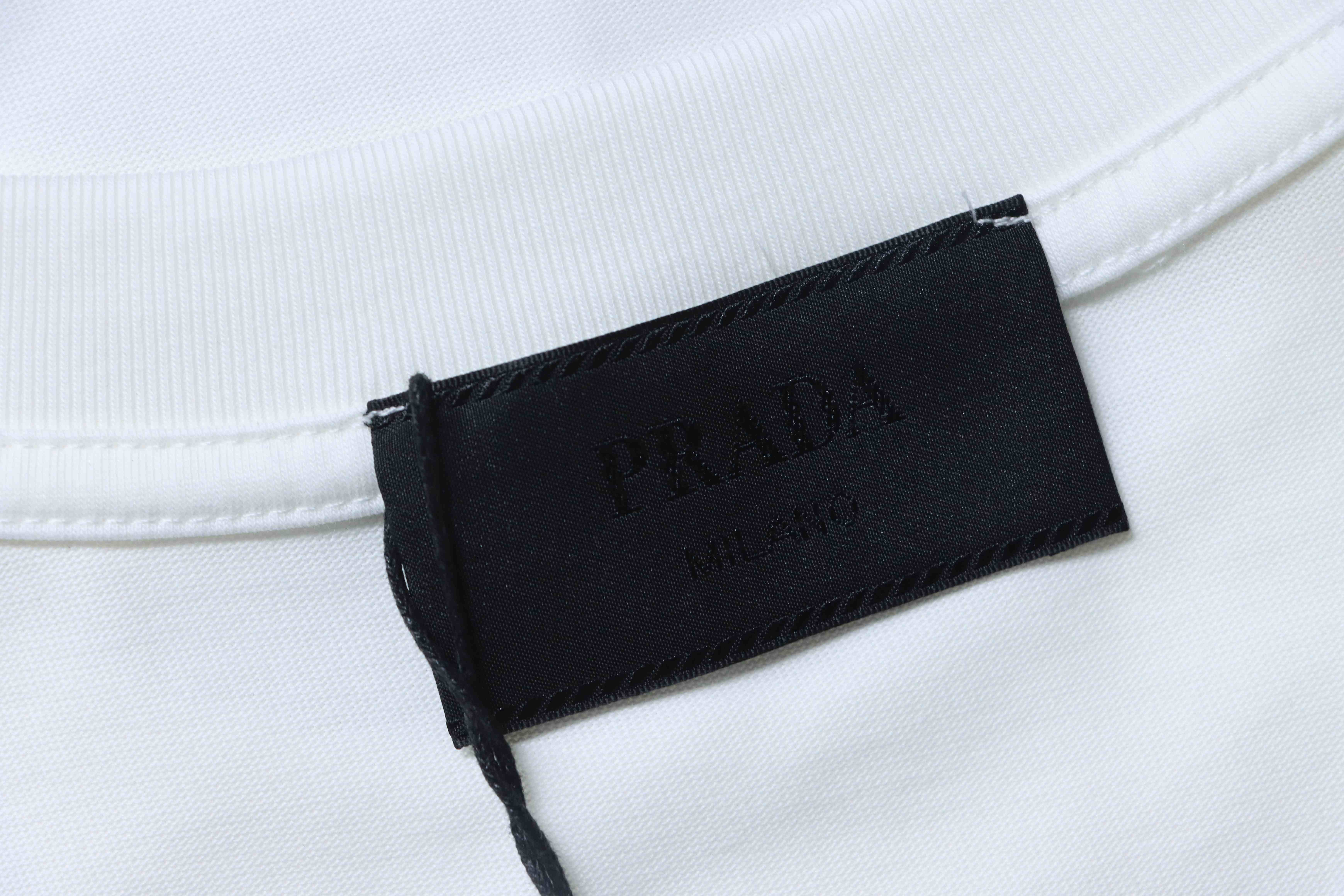 Prada Classic Triangle T-Shirt YL Black/White