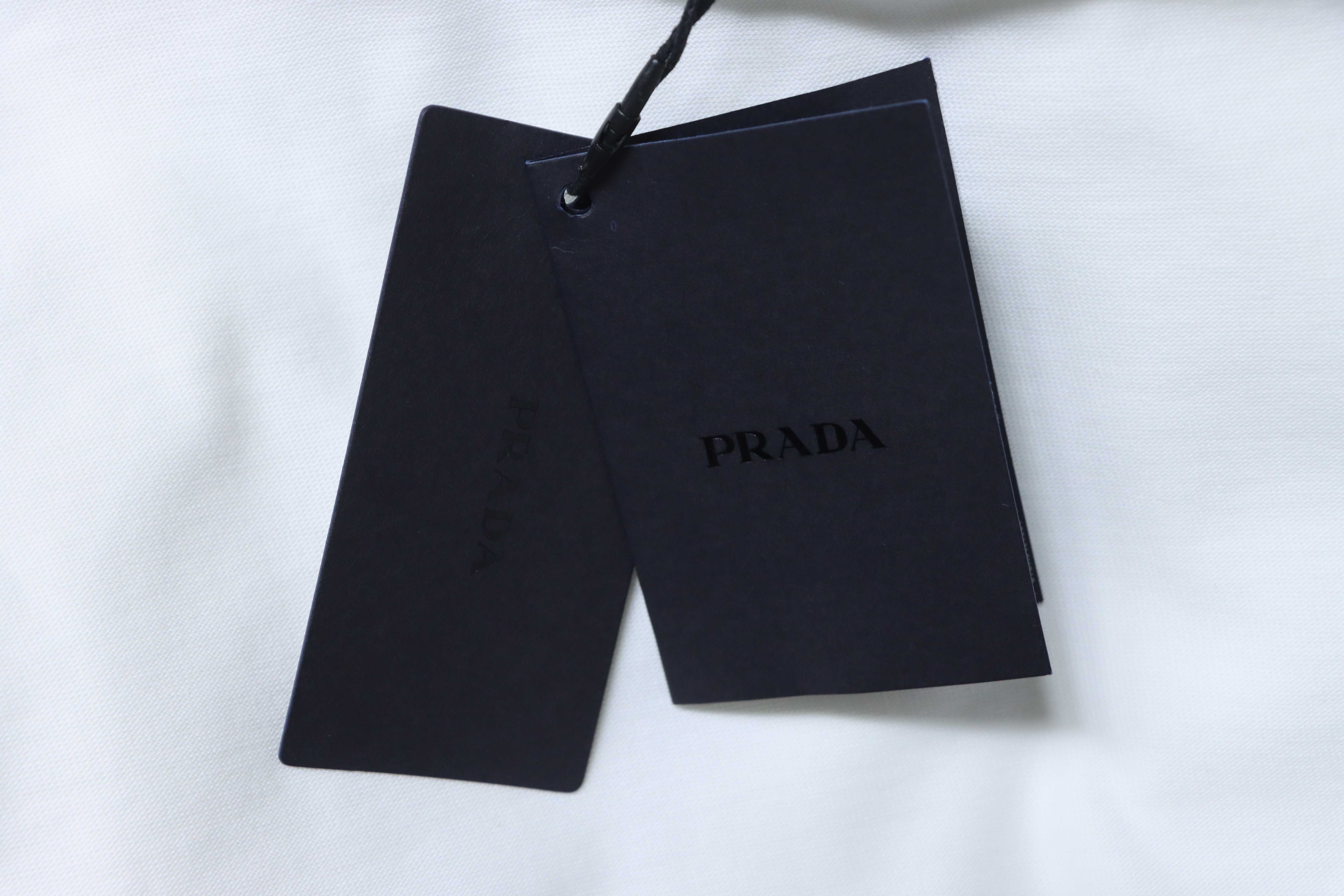 Prada Classic Triangle T-Shirt YL Black/White